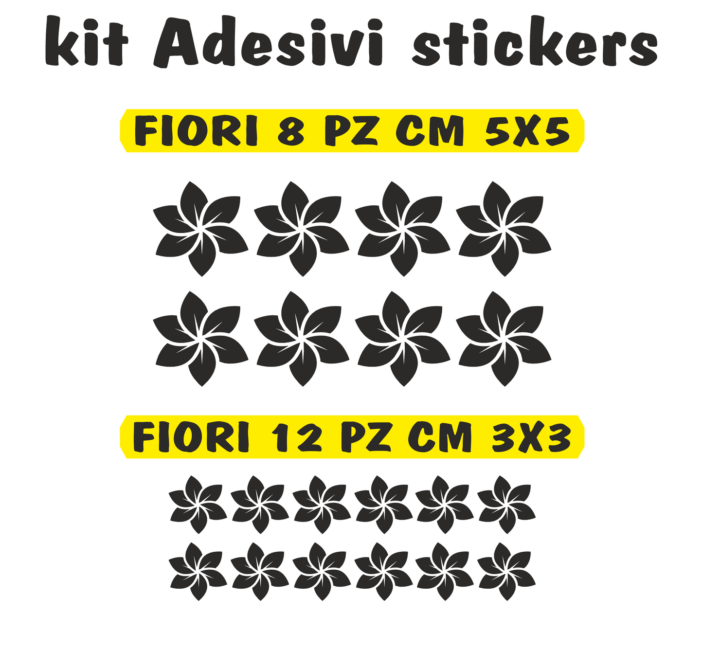 set adesivi decal vinile