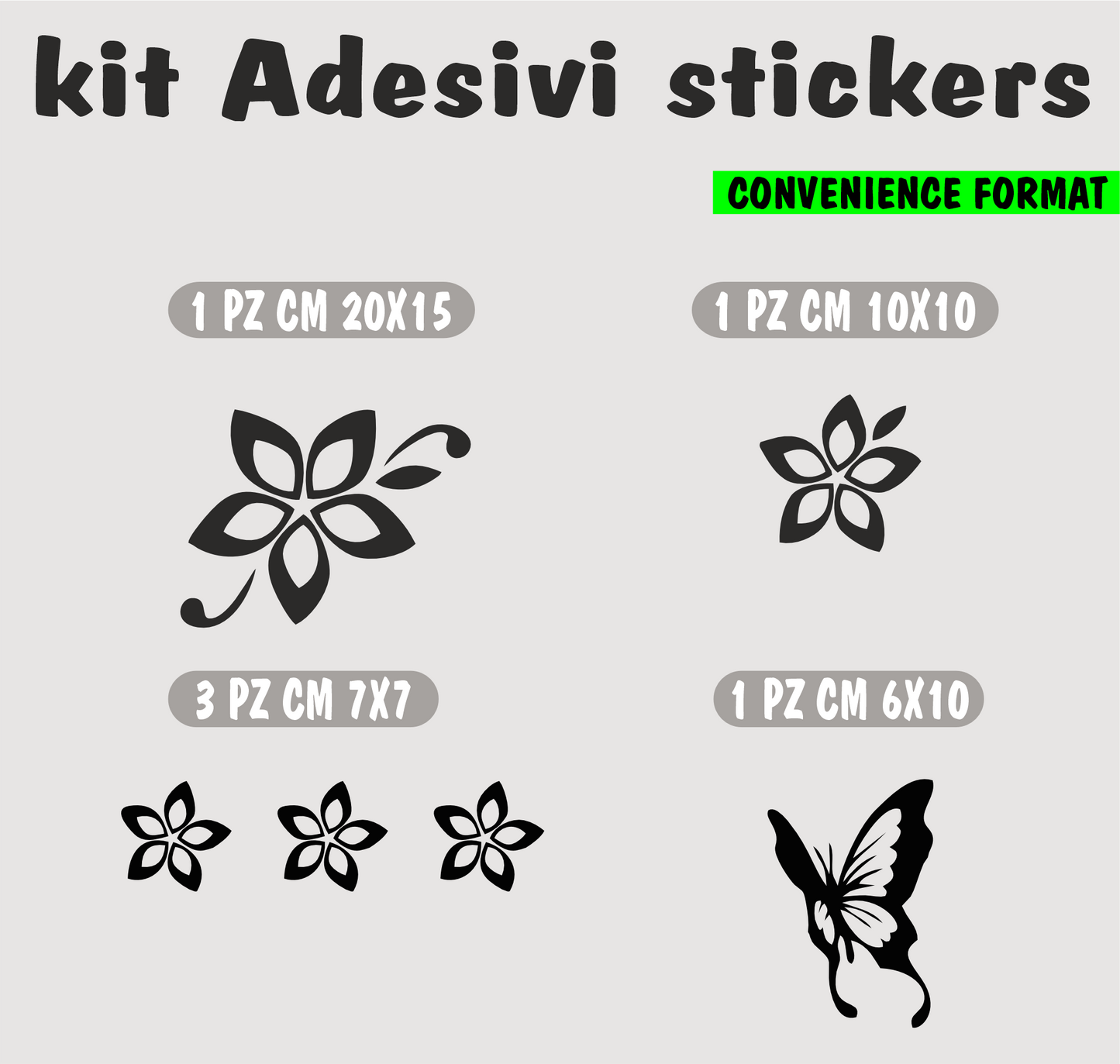 set adesivi decal vinile