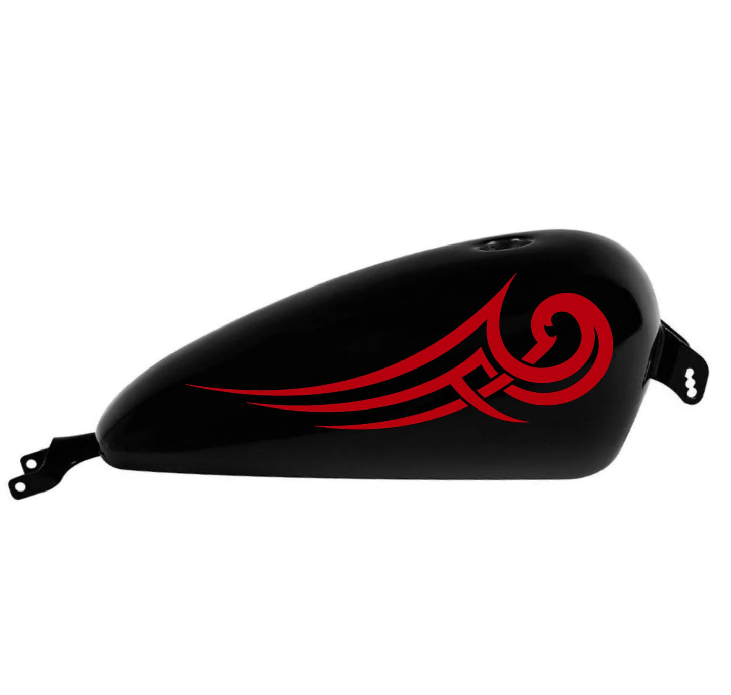 DualColorStampe® Adesivi Compatibili con Harley-Davidson bandiera tribale serbatoio Set 2 stickers Moto Motorbike COD. M0364 (ROSSO 31)