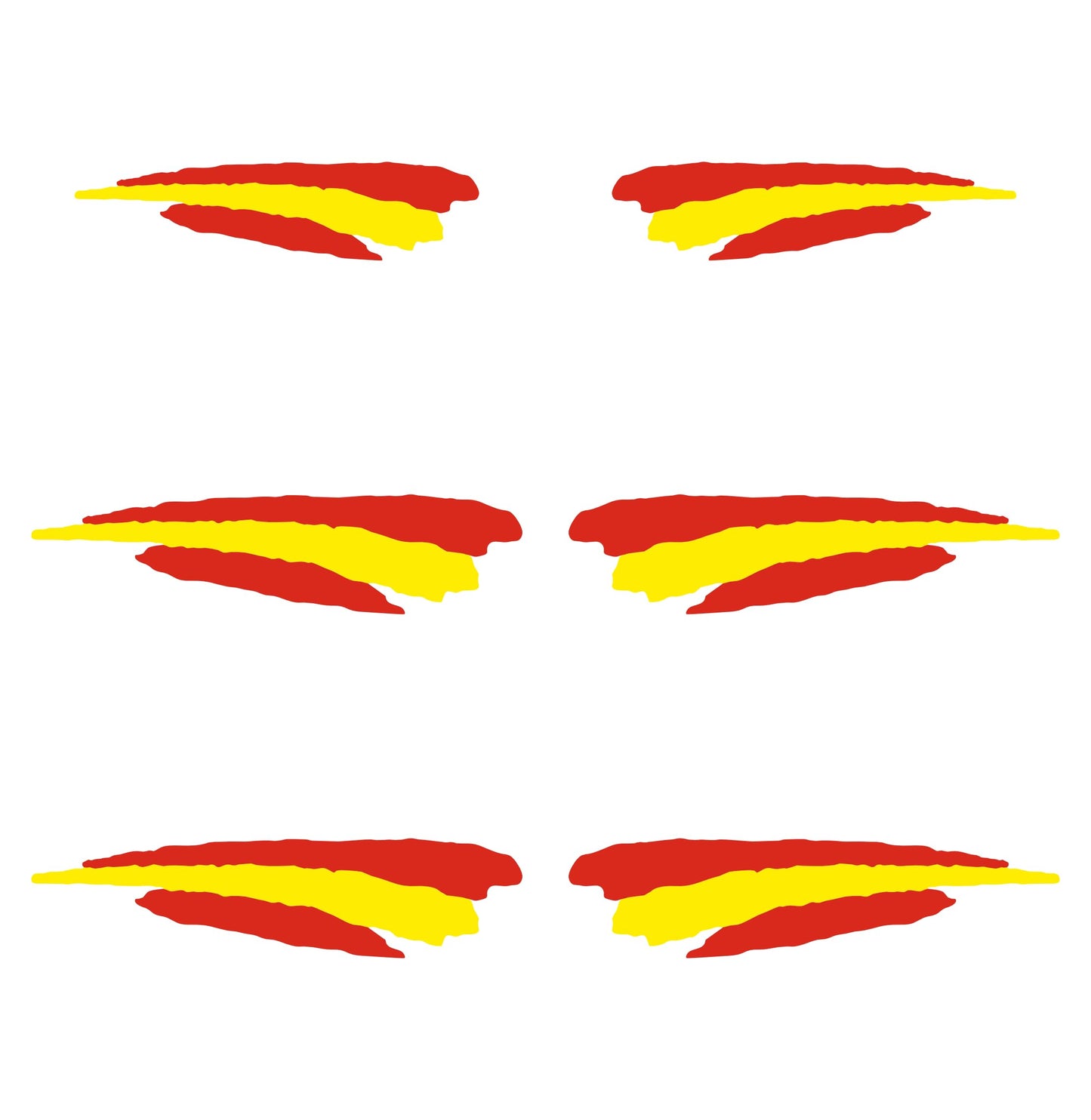 DualColorStampe Adesivi Stickers Bandiera Spagnola Spagna Tuning Sport Confezione 6 Unità | Adesivo Auto Esterno Resistente a Pioggia e Sole | Decalcomanie Auto Moto Scooter Quad Casco Biciclette