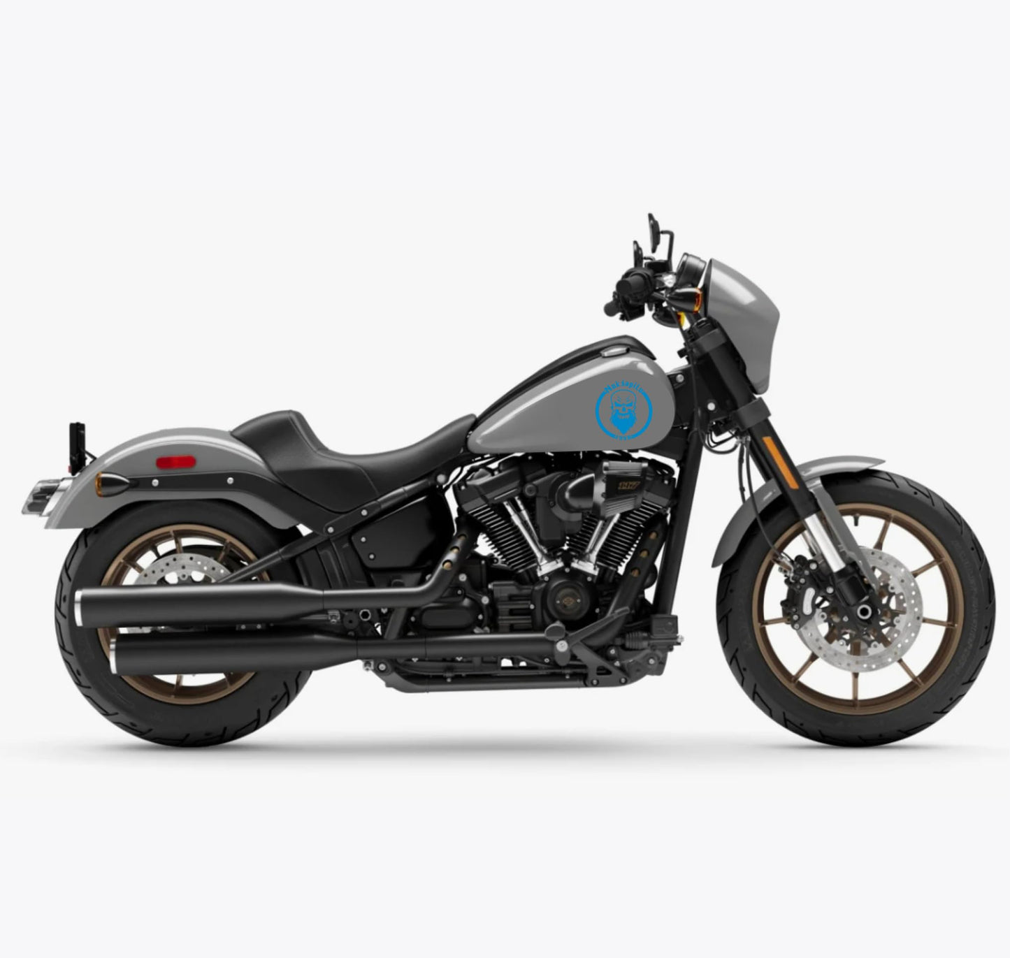DualColorStampe® Adesivi Compatibili con Harley-Davidson TESCHIO skull serbatoio Set 2 stickers Moto Motorbike COD. M0358