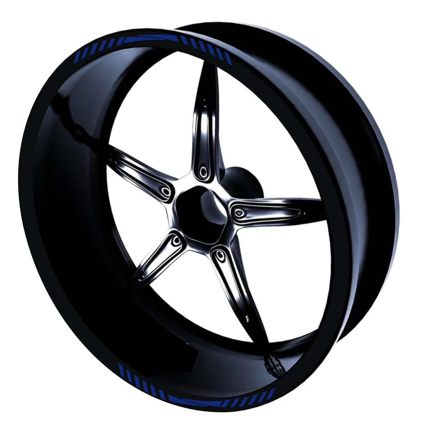 DualColorStampe Set di Strisce Cerchi Moto per 2 Ruote da 17" Pollici | Adesivi Ruote Moto | Adesivi Cerchi Moto Resiste a Pioggia e Sole | Design Racing D0127