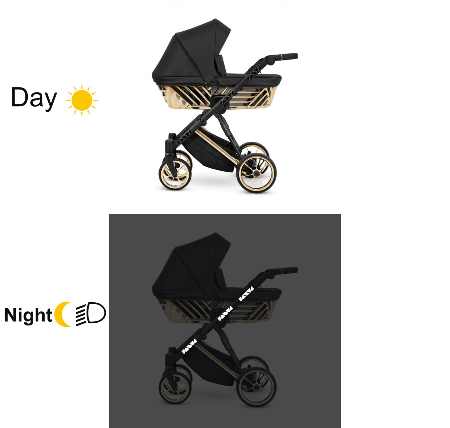 DualColorStampe Kit Adesivi rifrangenti/Riflettenti, Set Sicurezza e visibilità di Notte, Adesivo Universale per Bicicletta/Passeggino/Casco/Moto/Motorino B0149