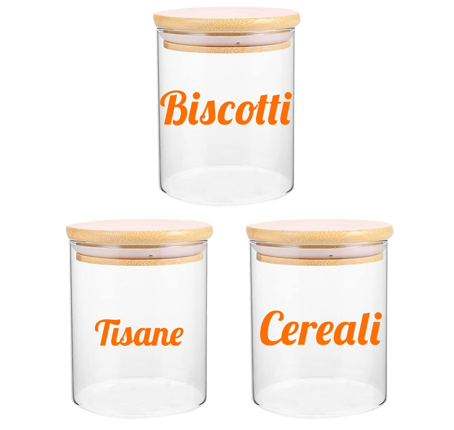 DualColorStampe Adesivi per barattoli cucina, per biscotti tisane e cereali per dispensa, stickers eleganti, in materiale Impermeabile e lavabile - I0151