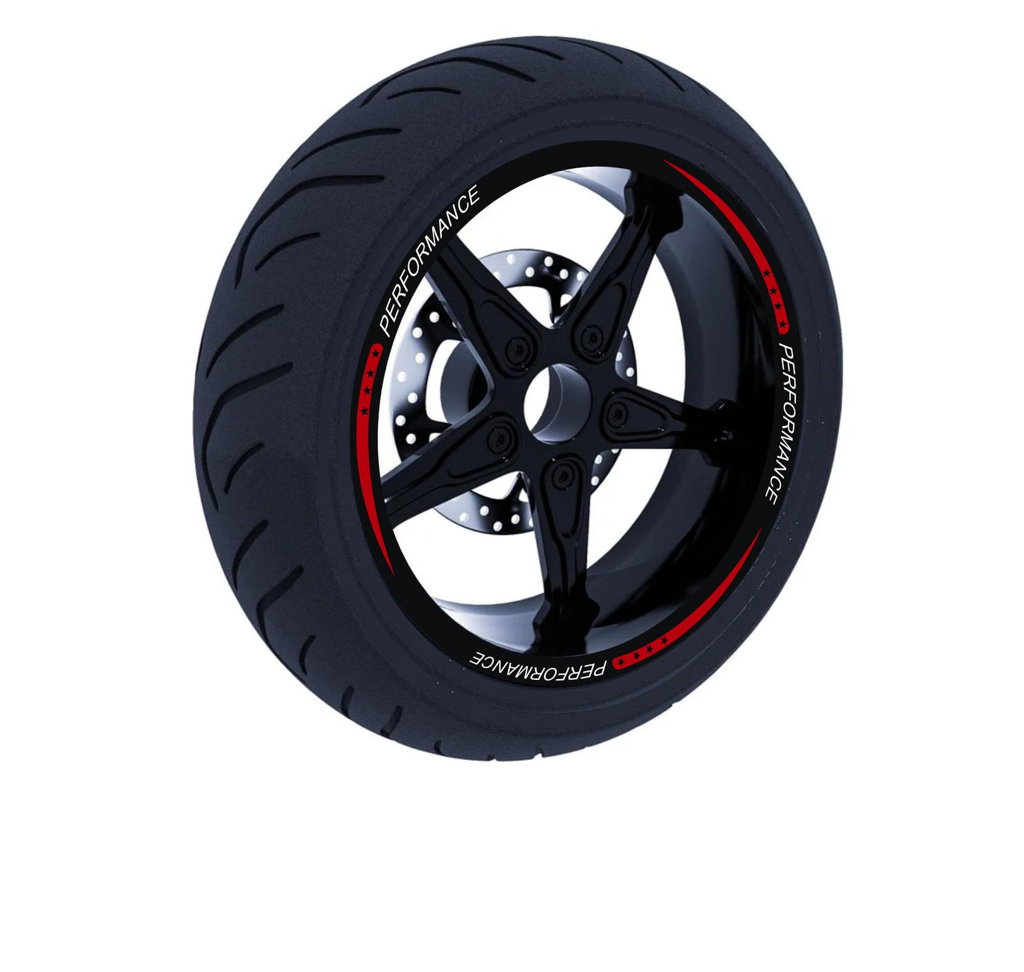 DualColorStampe Set di Strisce Cerchi Moto per 2 Ruote da 15" a 19" Pollici - Adesivi Ruote Moto Resistenti - Adesivi Cerchi Moto - Design Racing D0114