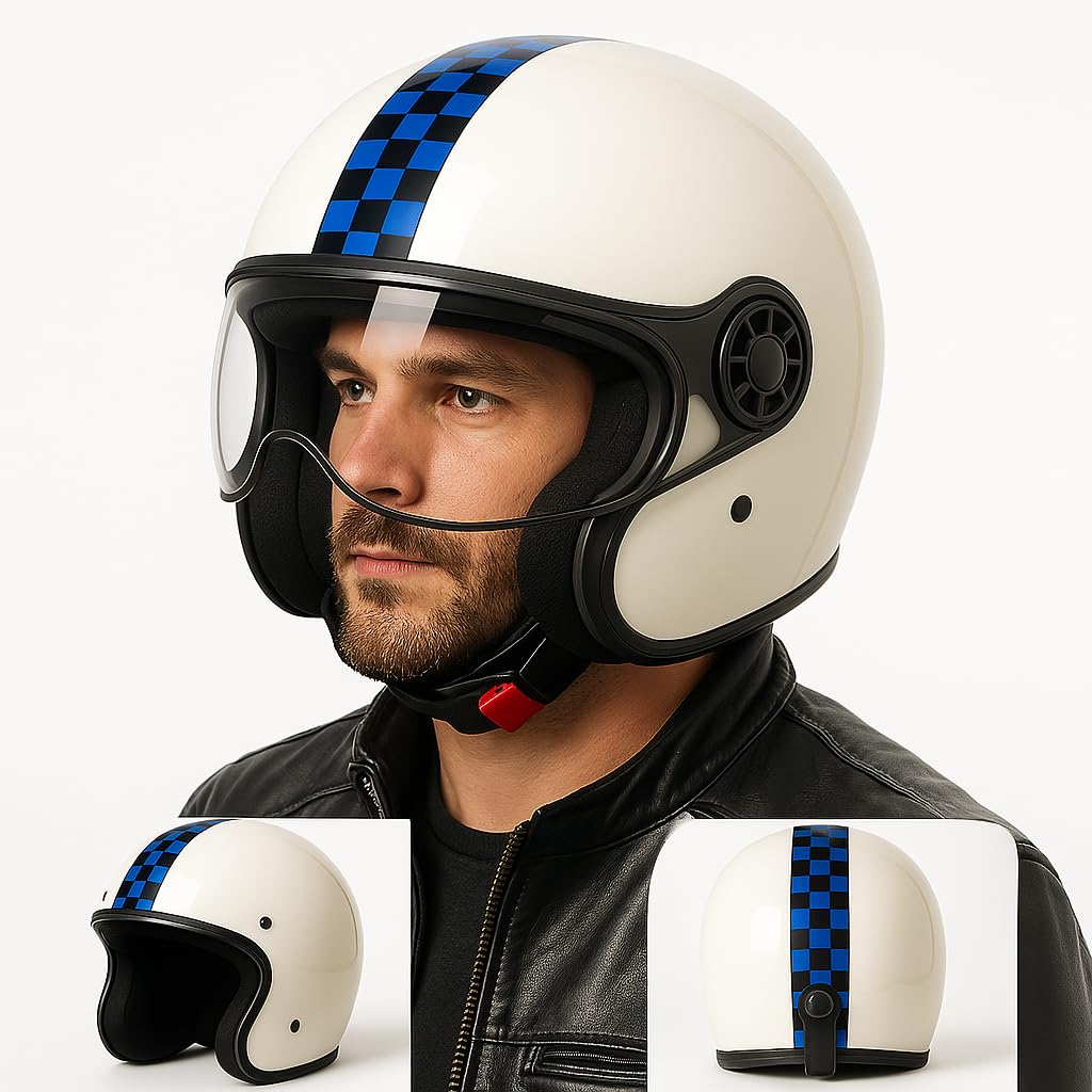 Adesivo Scacchiera Italia Calcio Blu Nero – Sticker Moto, Casco, Serbatoio, Valigia – Decorazione Universale Impermeabile – Design Sportivo C0086