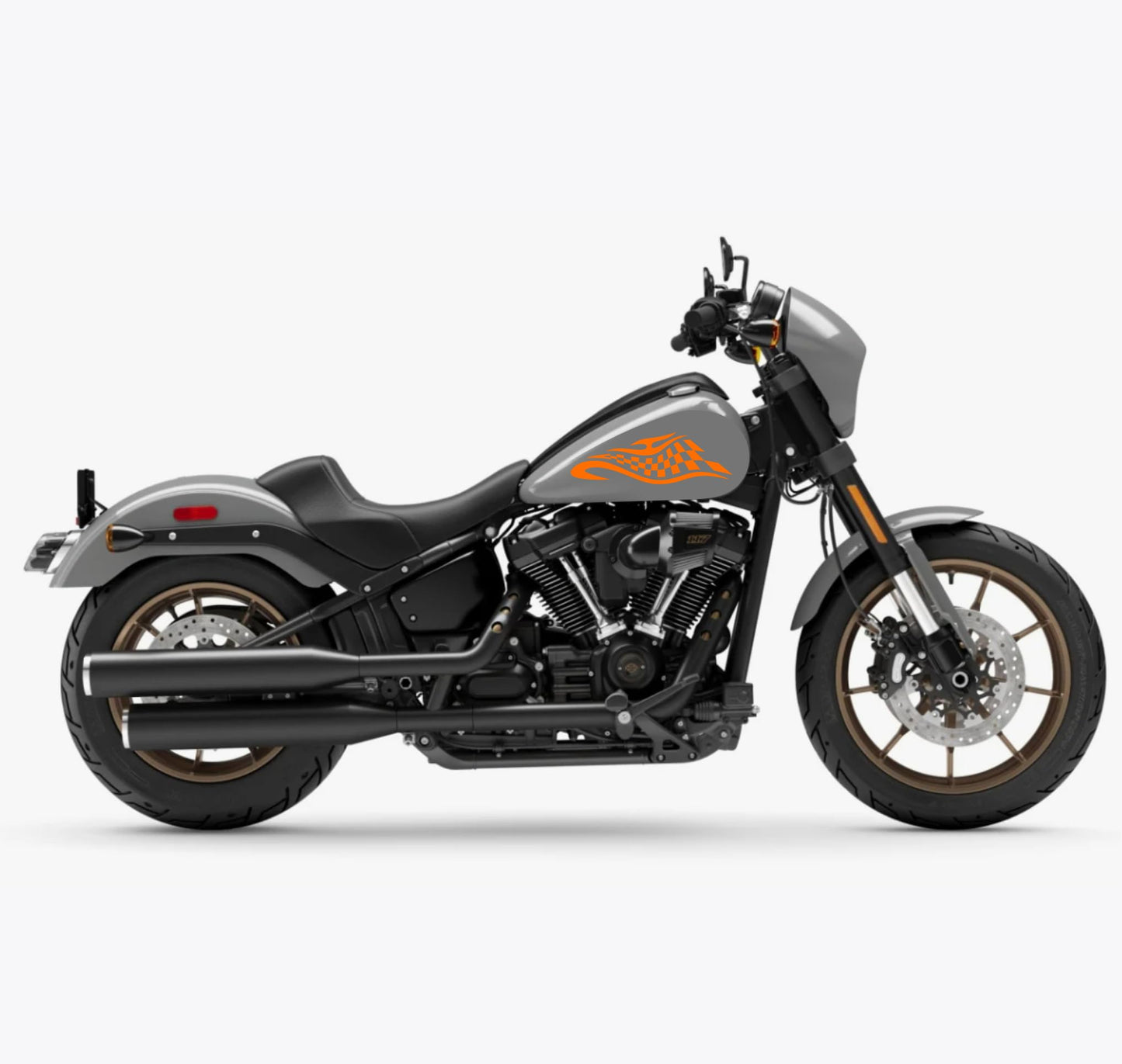 DualColorStampe® Adesivi Compatibili con Harley-Davidson Tribale Scacchiera serbatoio DX-SX stickers Moto Motorbike COD. M0349