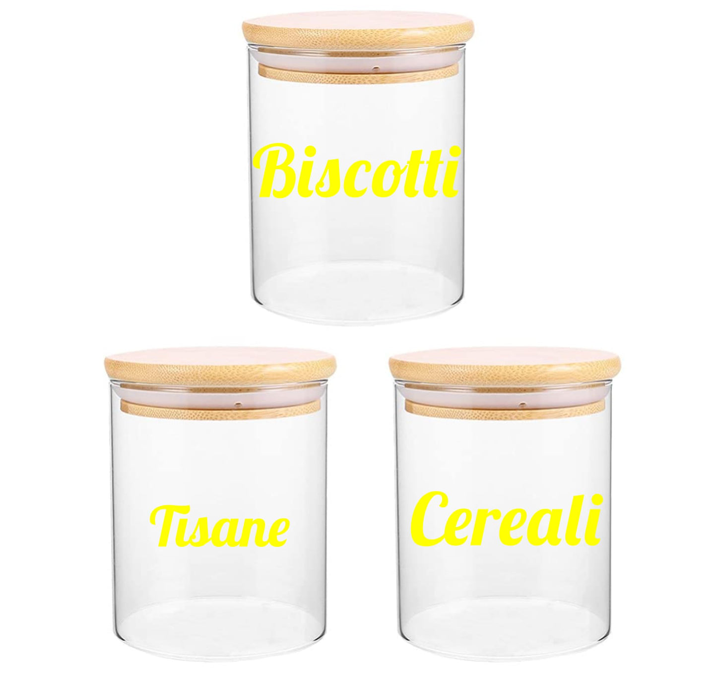 DualColorStampe Adesivi per barattoli cucina, per biscotti tisane e cereali per dispensa, stickers eleganti, in materiale Impermeabile e lavabile - I0151