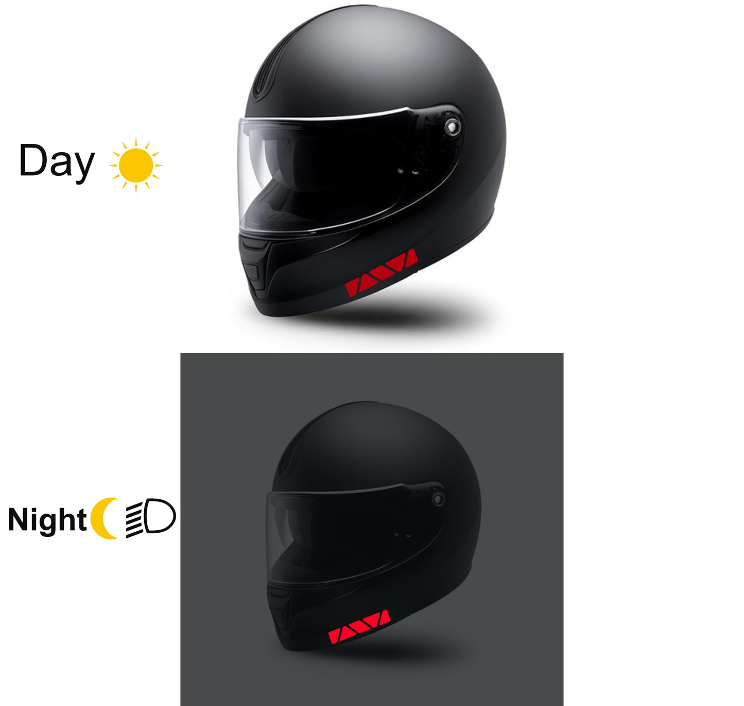 DualColorStampe Kit Adesivi rifrangenti/Riflettenti, Set Sicurezza e visibilità di Notte, Adesivo Universale per Bicicletta/Passeggino/Casco/Moto/Motorino B0149