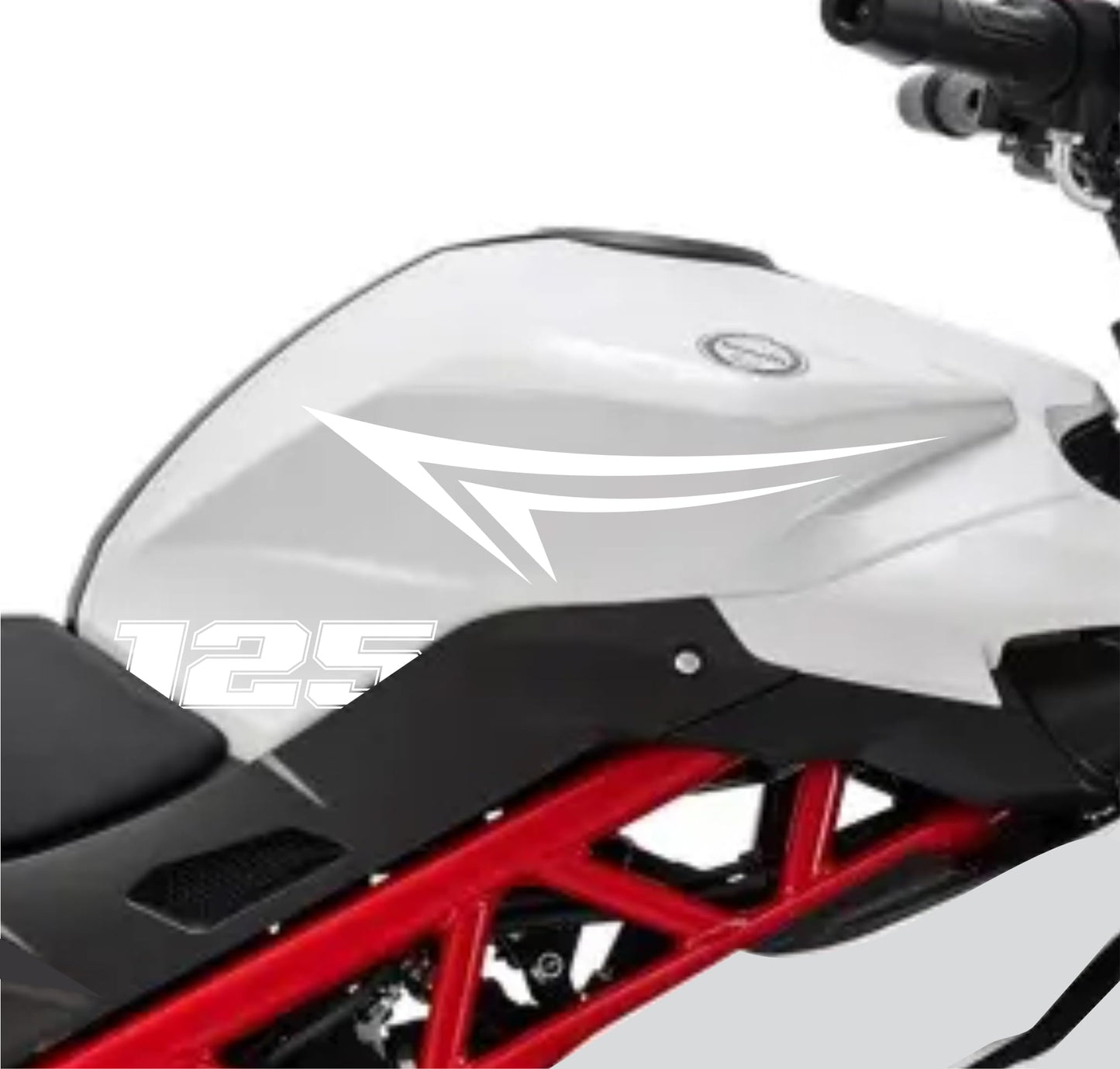 DualColorStampe Adesivi Compatibili con Benelli BN 125 (2021-2023) DX-SX Carena Moto + Strisce Cerchi 17'' Stelle Design - M0303