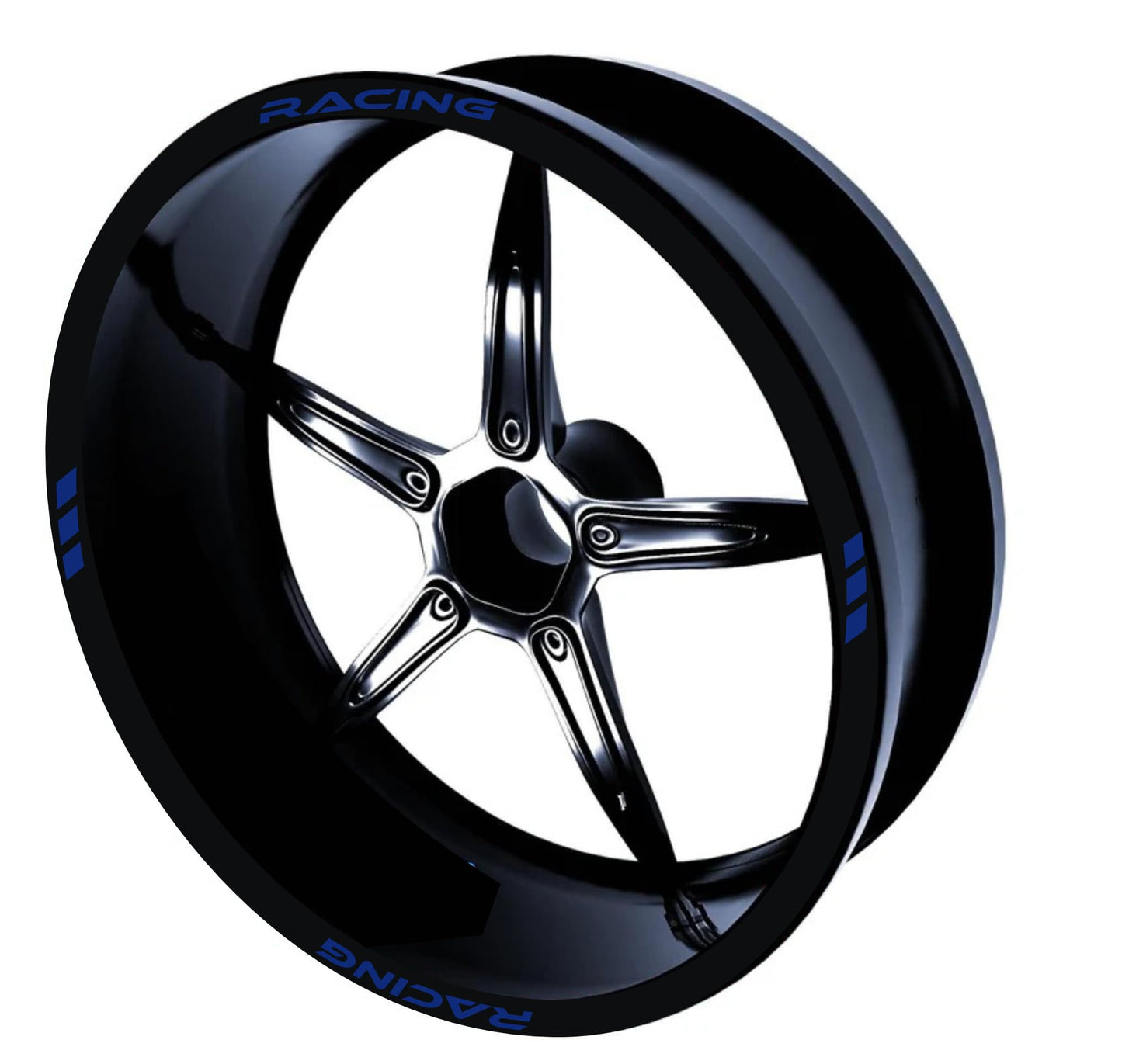 DualColorStampe Set di Strisce Cerchi Moto per 2 Ruote da 17" Pollici | Adesivi Ruote Moto | Adesivi Cerchi Moto Resiste a Pioggia e Sole | Design Racing D0075