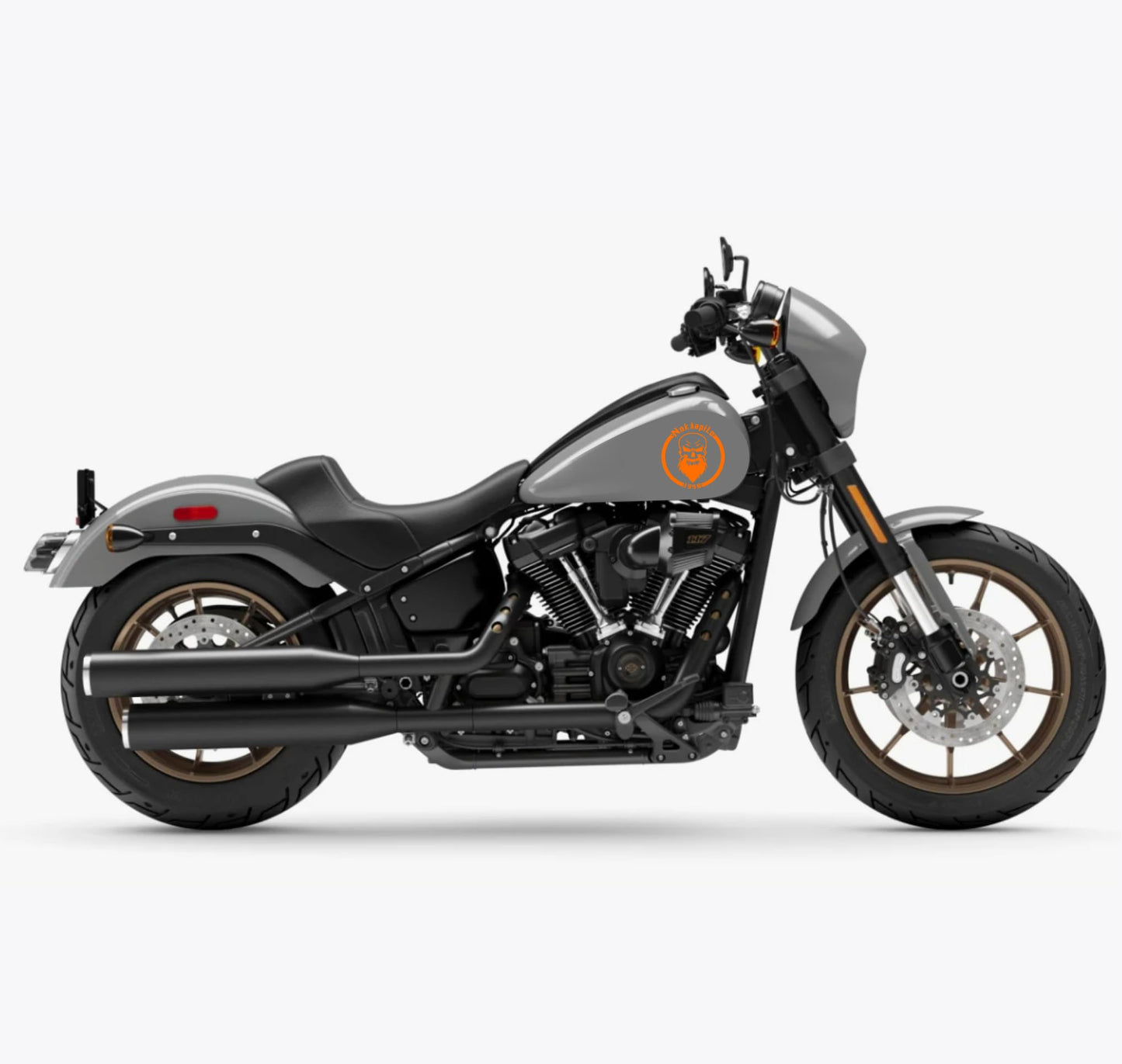 DualColorStampe® Adesivi Compatibili con Harley-Davidson TESCHIO skull serbatoio Set 2 stickers Moto Motorbike COD. M0358