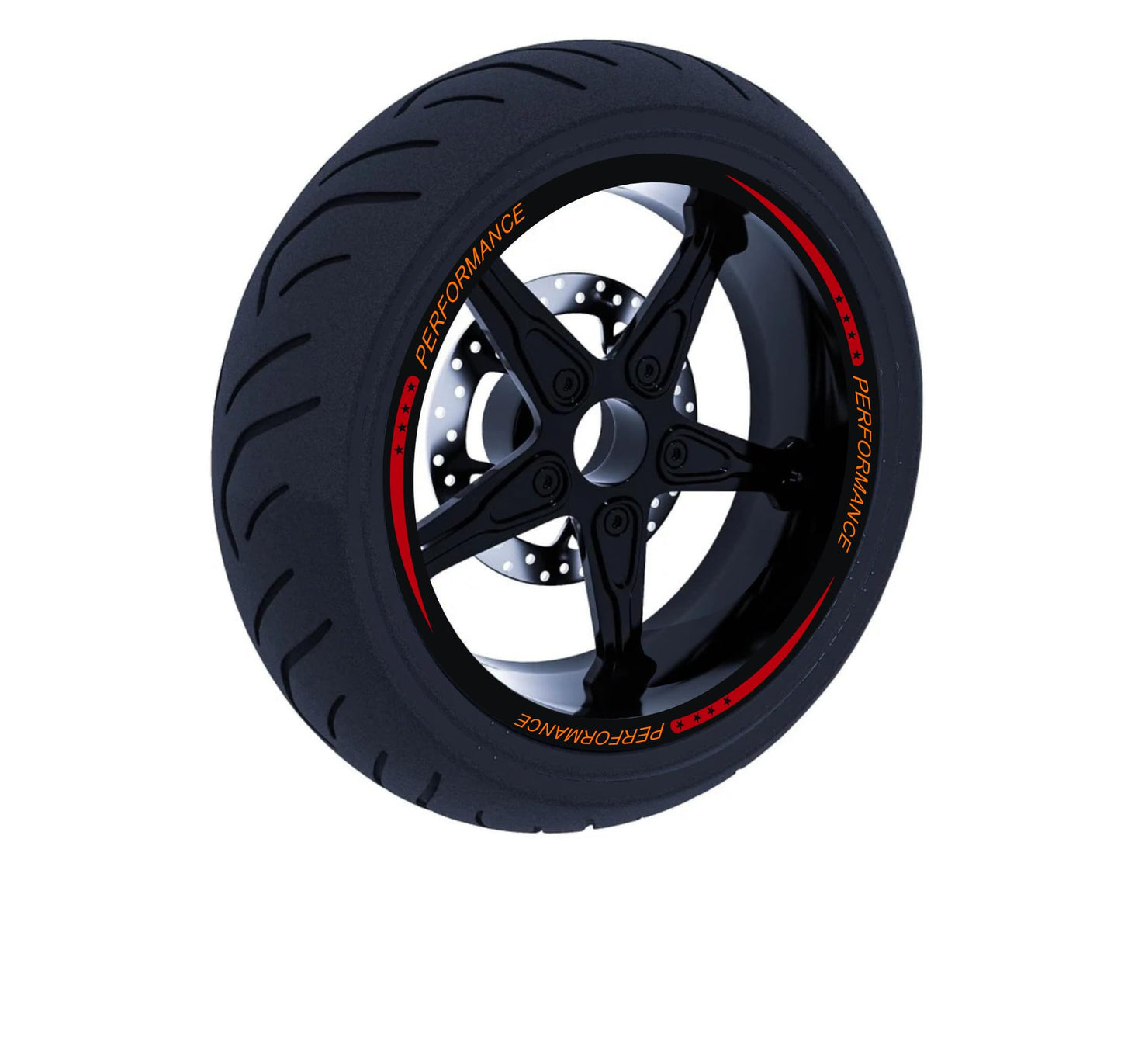DualColorStampe Set di Strisce Cerchi Moto per 2 Ruote da 15" a 19" Pollici - Adesivi Ruote Moto Resistenti - Adesivi Cerchi Moto - Design Racing D0114