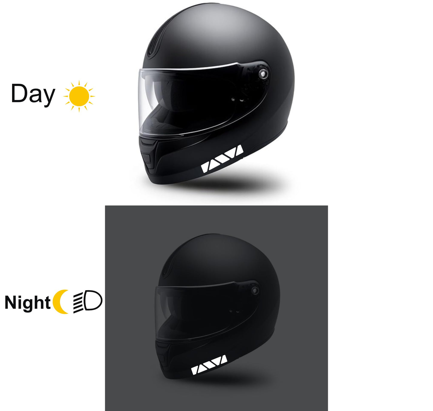 DualColorStampe Kit Adesivi rifrangenti/Riflettenti, Set Sicurezza e visibilità di Notte, Adesivo Universale per Bicicletta/Passeggino/Casco/Moto/Motorino B0149