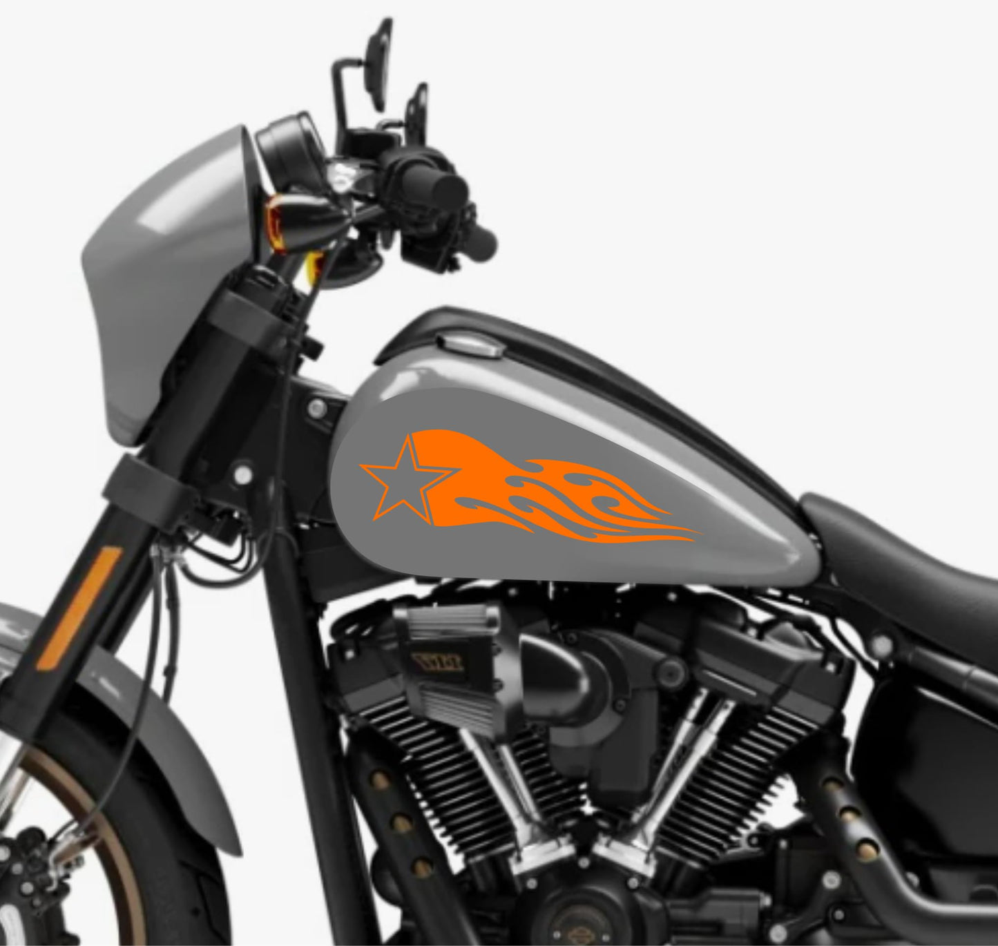 DualColorStampe® Adesivi Compatibili con Harley-Davidson fiamma tribale stella militare serbatoio Set 2 stickers Moto Motorbike COD. M0353
