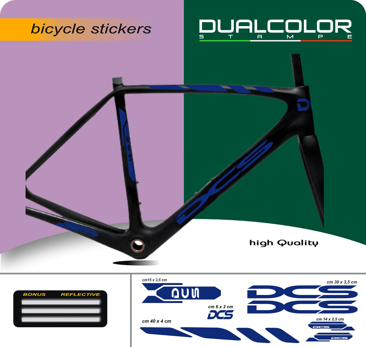 Set 7 Adesivi Stickers Decal Telaio Bici Bicicletta Kit adesivi telaio MTB BDC Universale Protezione DCS COD. B0185
