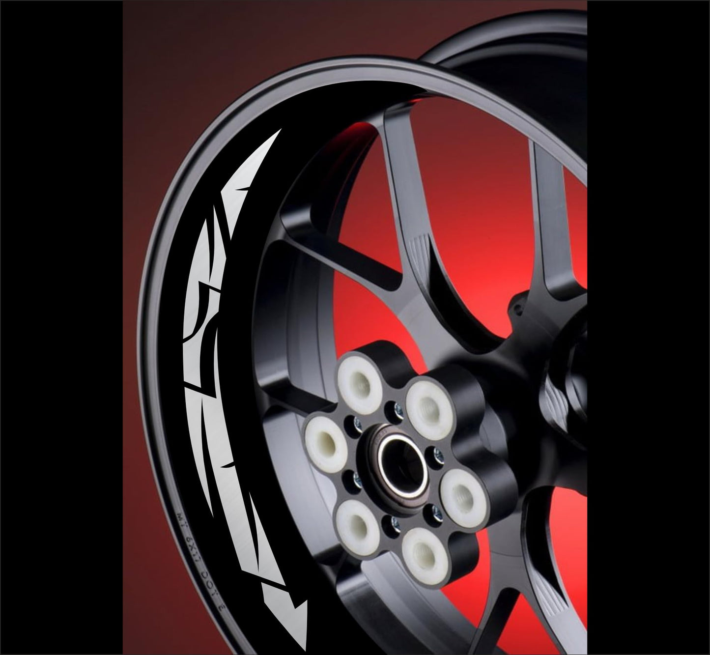 DualColorStampe Adesivi interno cerchi moto 17 POLLICI decal stickers cerchioni gomme strisce moto COD. D0035