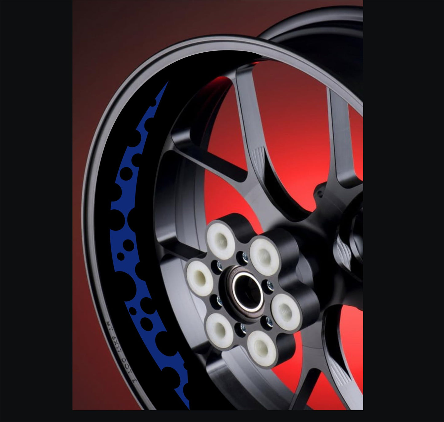 DualColorStampe Adesivi interno cerchi moto 17 POLLICI decal stickers cerchioni gomme strisce moto COD. D0033