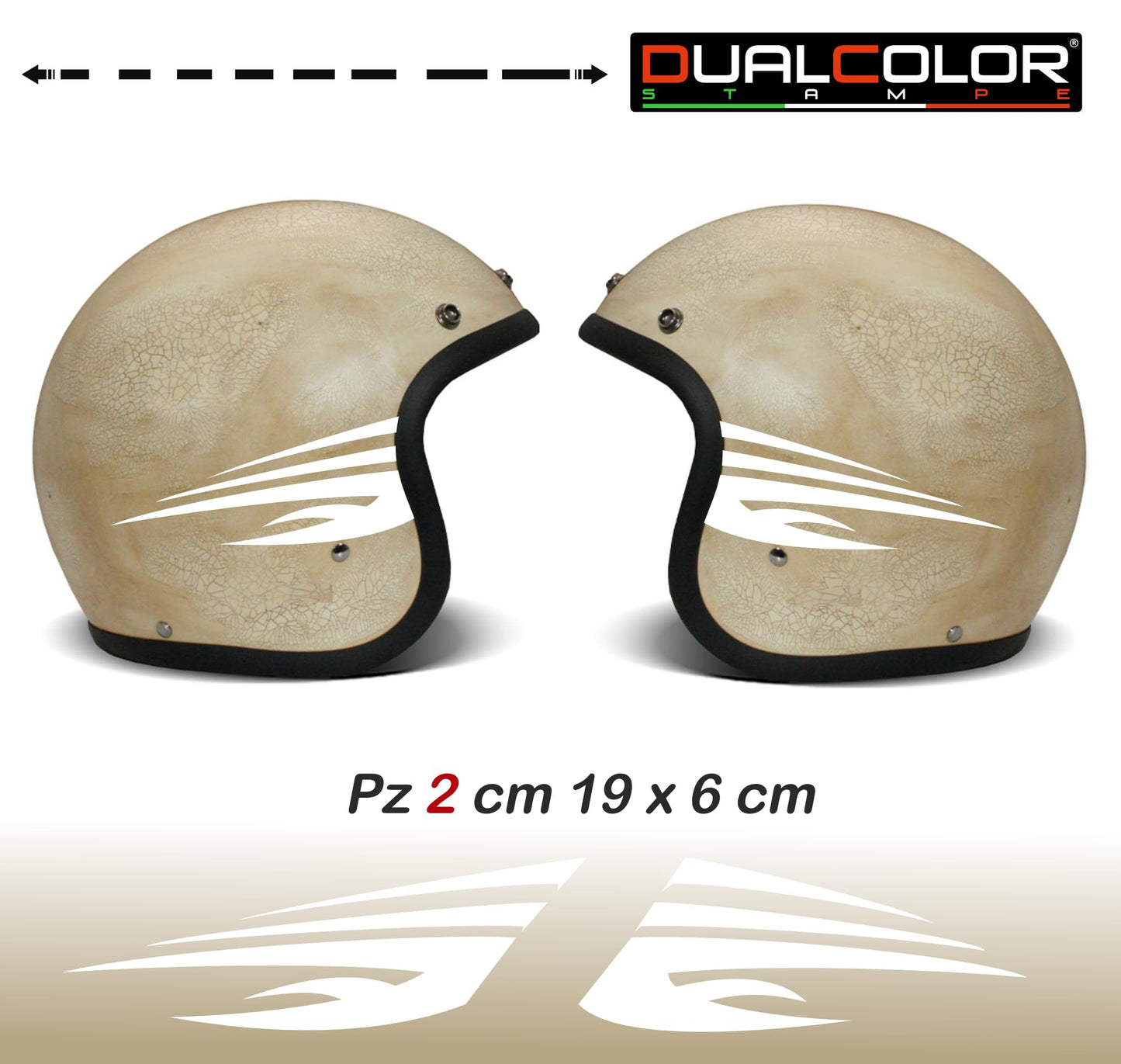 Adesivi Casco Moto β Strisce Sportive Universali | Stickers Helmet Personalizzabili in Vinile Impermeabile β Colore a Scelta C0074