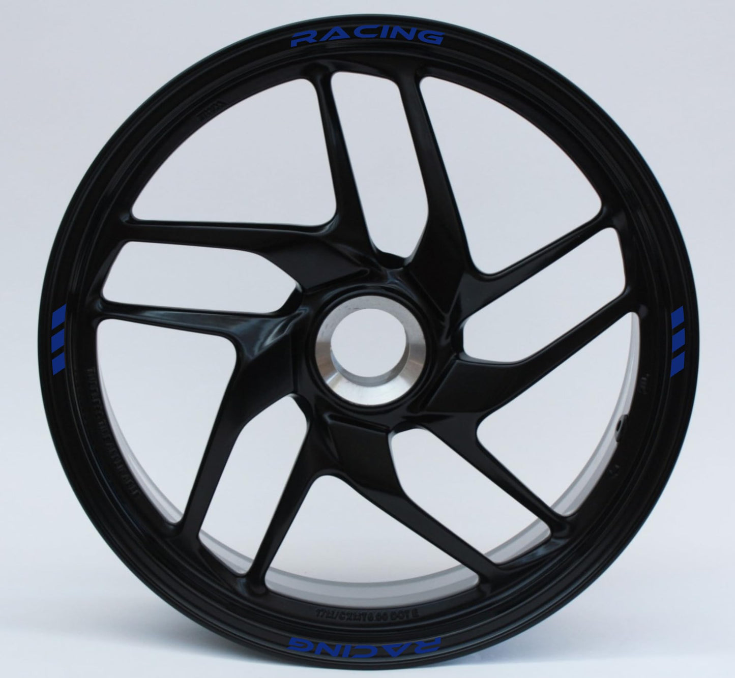 DualColorStampe Set di Strisce Cerchi Moto per 2 Ruote da 17" Pollici | Adesivi Ruote Moto | Adesivi Cerchi Moto Resiste a Pioggia e Sole | Design Racing D0075