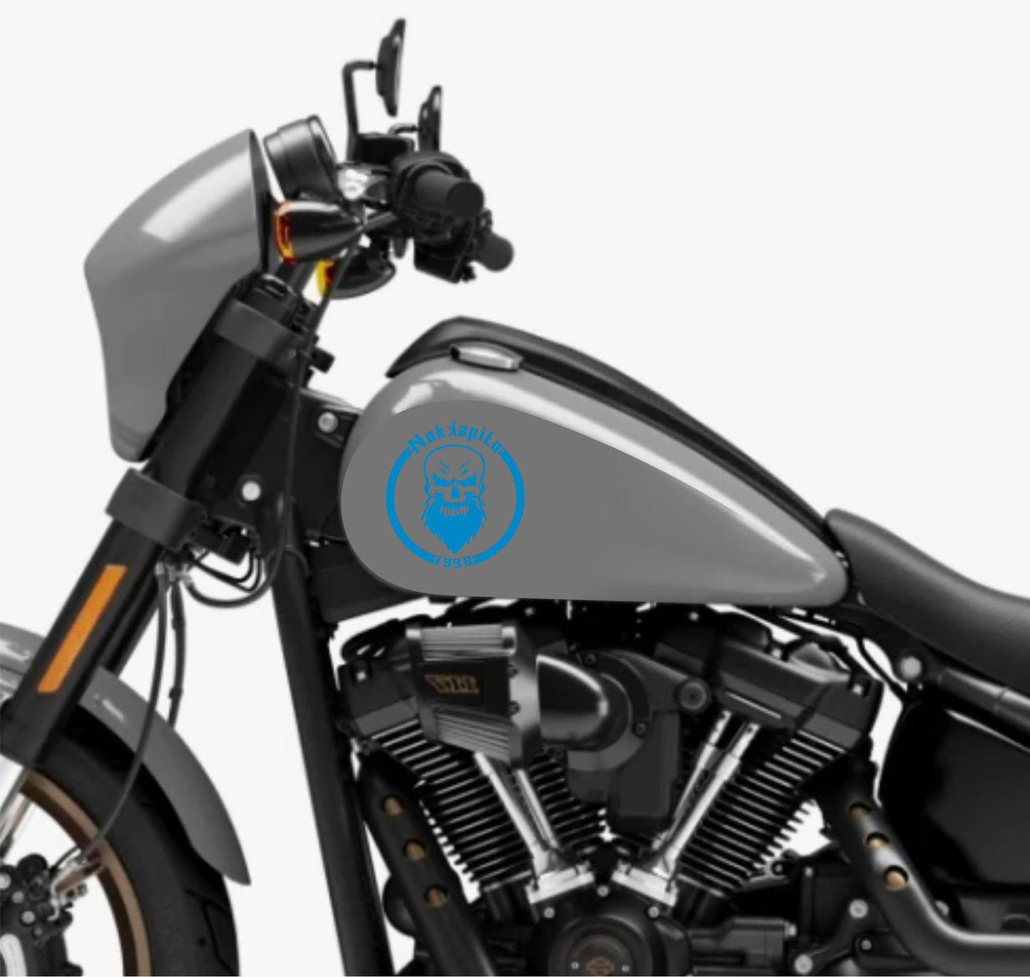 DualColorStampe® Adesivi Compatibili con Harley-Davidson TESCHIO skull serbatoio Set 2 stickers Moto Motorbike COD. M0358