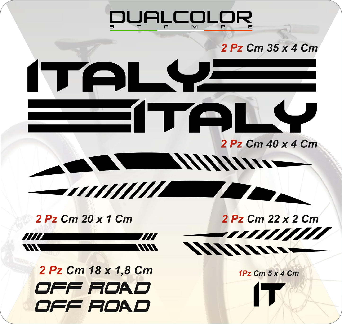 DualColorStampe Set 11 Adesivi Stickers Decal Telaio Bici Bicicletta adesivi telaio MTB BDC Universale Protezione frame B0176