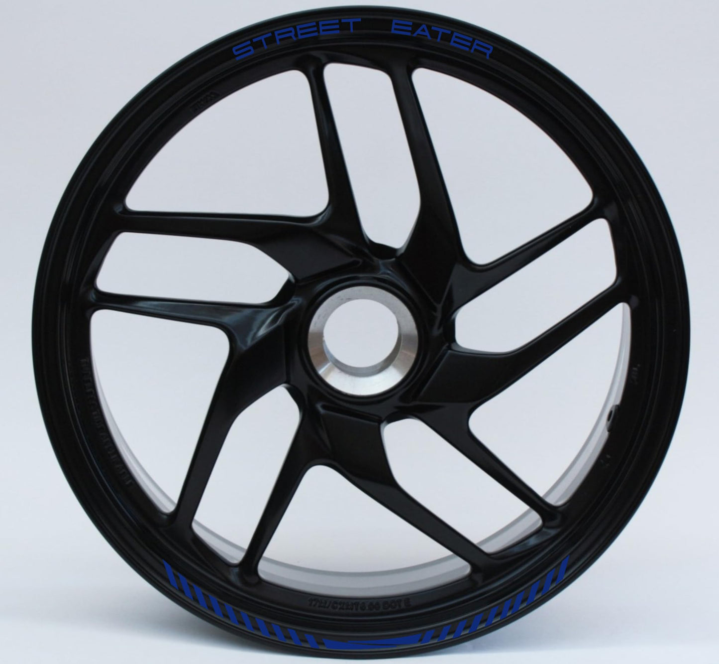 DualColorStampe Confezione Adesivi Set Completo di Cerchi Strisce per Moto per 2 Ruote da 17'' pollici strips Design Racing STREET EATER D0118