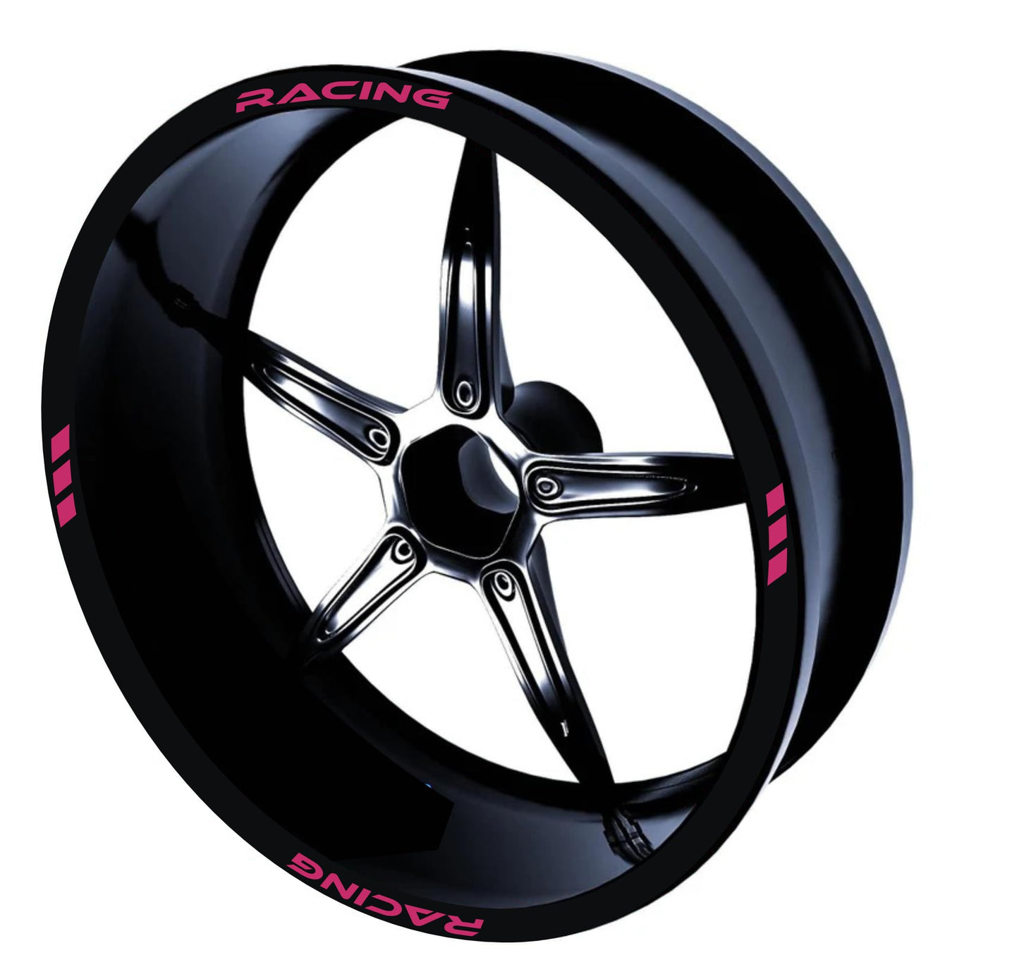 DualColorStampe Set di Strisce Cerchi Moto per 2 Ruote da 17" Pollici | Adesivi Ruote Moto | Adesivi Cerchi Moto Resiste a Pioggia e Sole | Design Racing D0075