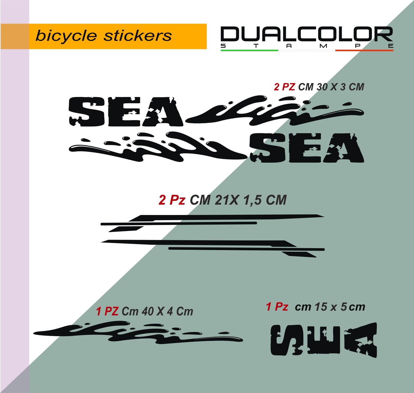 Set 6 Adesivi Stickers Decal Telaio Bici Bicicletta Kit adesivi telaio MTB BDC Universale Protezione COD. B0196