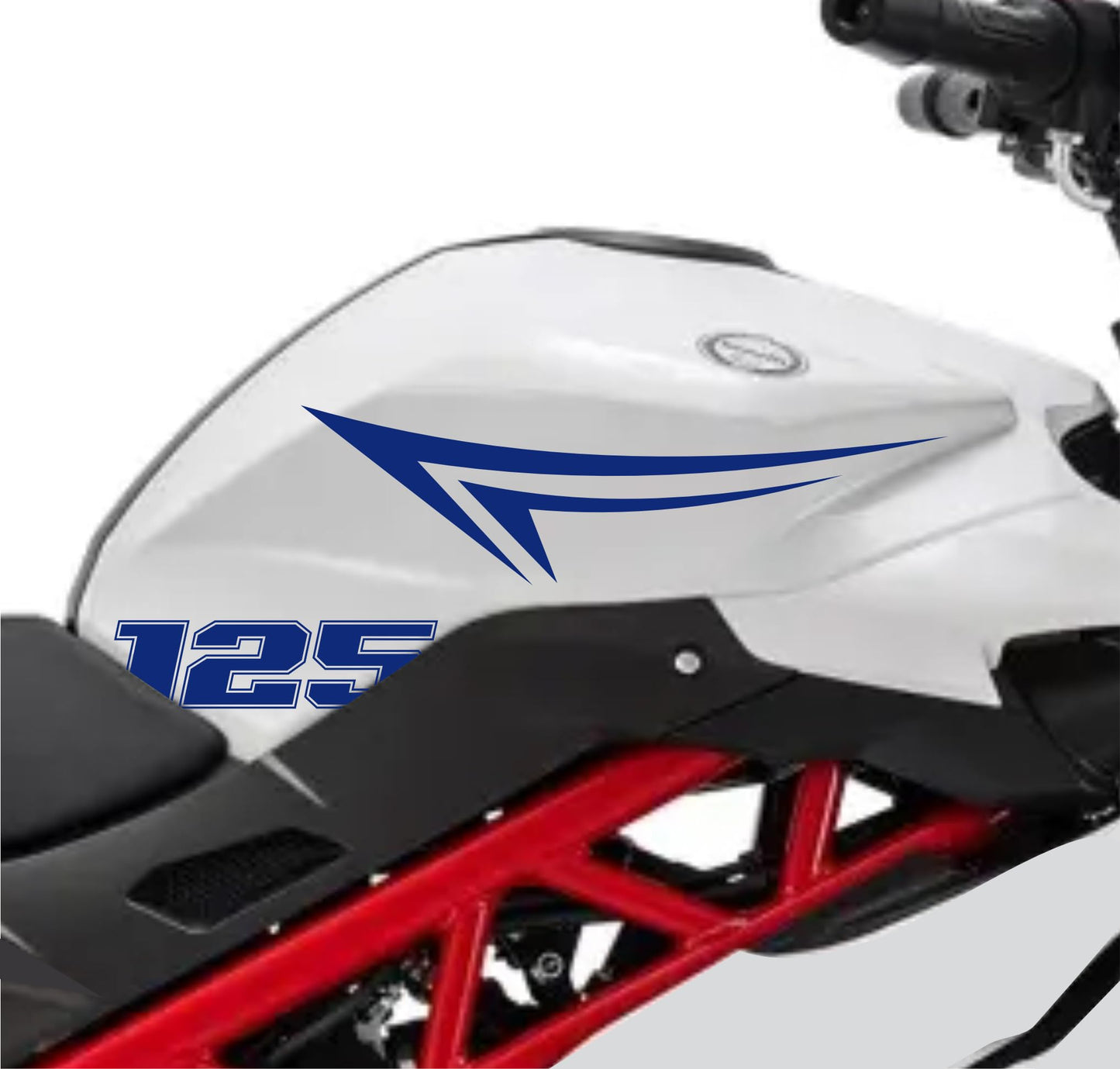 DualColorStampe Adesivi Compatibili con Benelli BN 125 (2021-2023) DX-SX Carena Moto + Strisce Cerchi 17'' Stelle Design - M0303