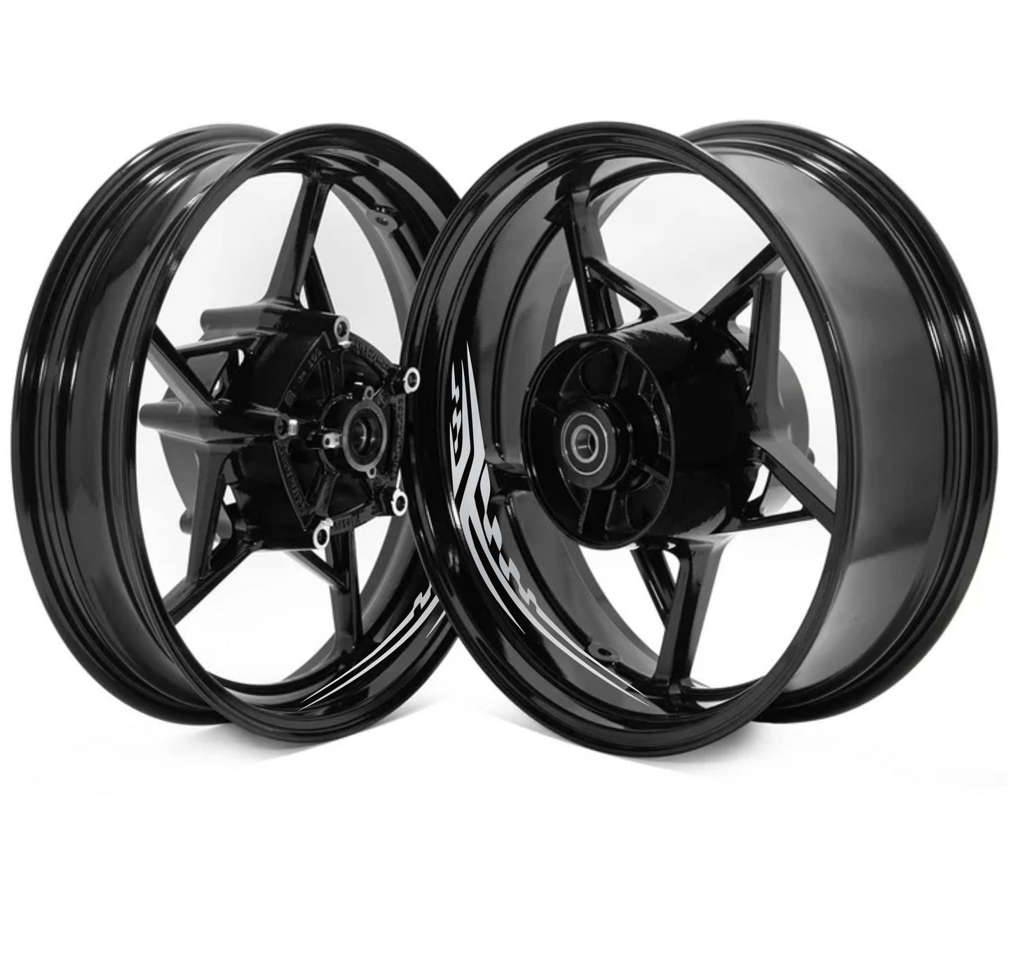 DualColorStampe Adesivi Cerchi Moto per 2 Ruote da 17" Pollici | Adesivi Ruote Moto | Adesivi Cerchi Moto Resiste a Pioggia e Sole | Design Racing D0128