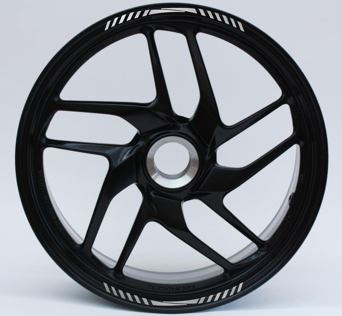 DualColorStampe Set di Strisce Cerchi Moto per 2 Ruote da 17" Pollici | Adesivi Ruote Moto | Adesivi Cerchi Moto Resiste a Pioggia e Sole | Design Racing D0127