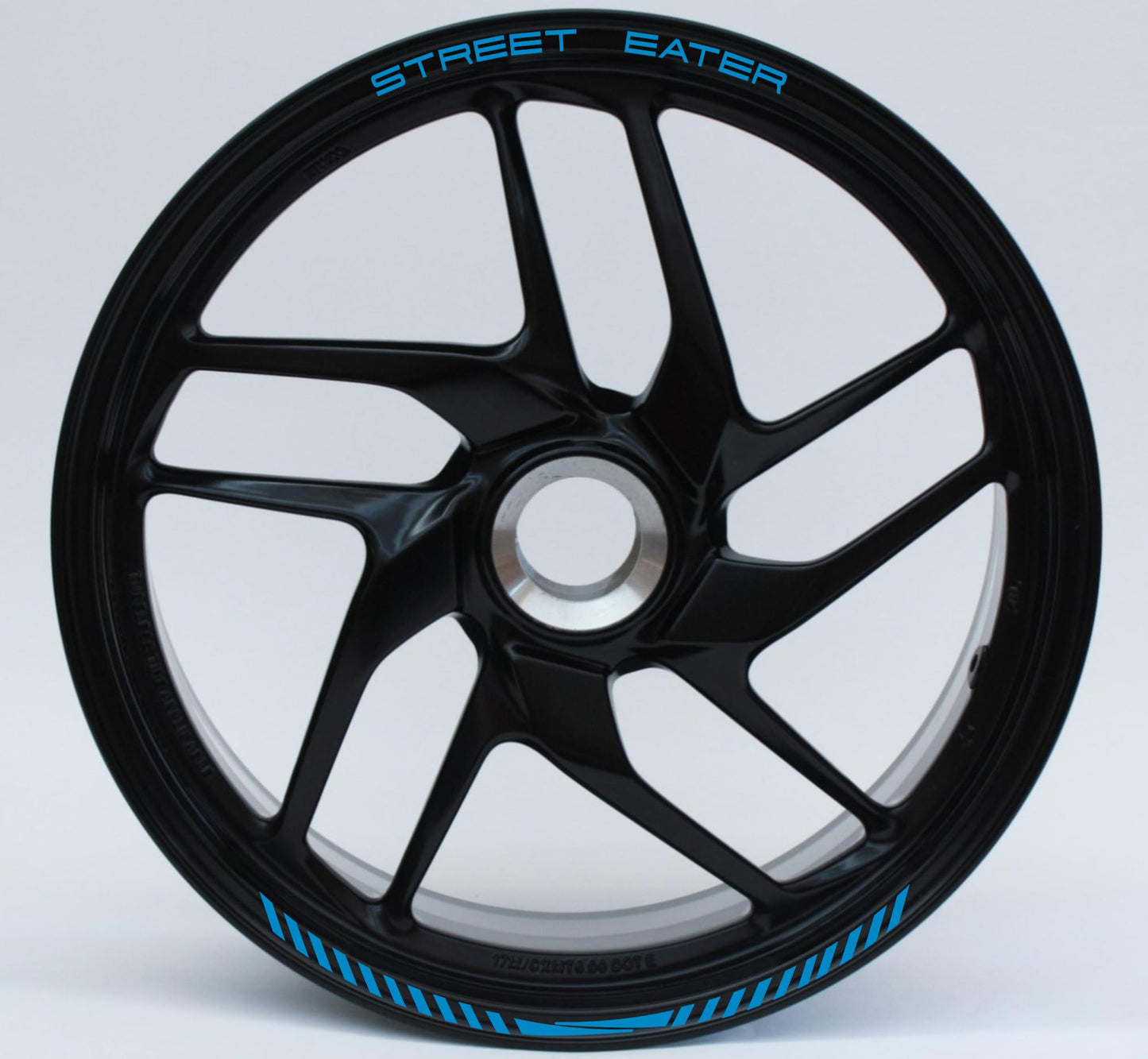 DualColorStampe Confezione Adesivi Set Completo di Cerchi Strisce per Moto per 2 Ruote da 17'' pollici strips Design Racing STREET EATER D0118