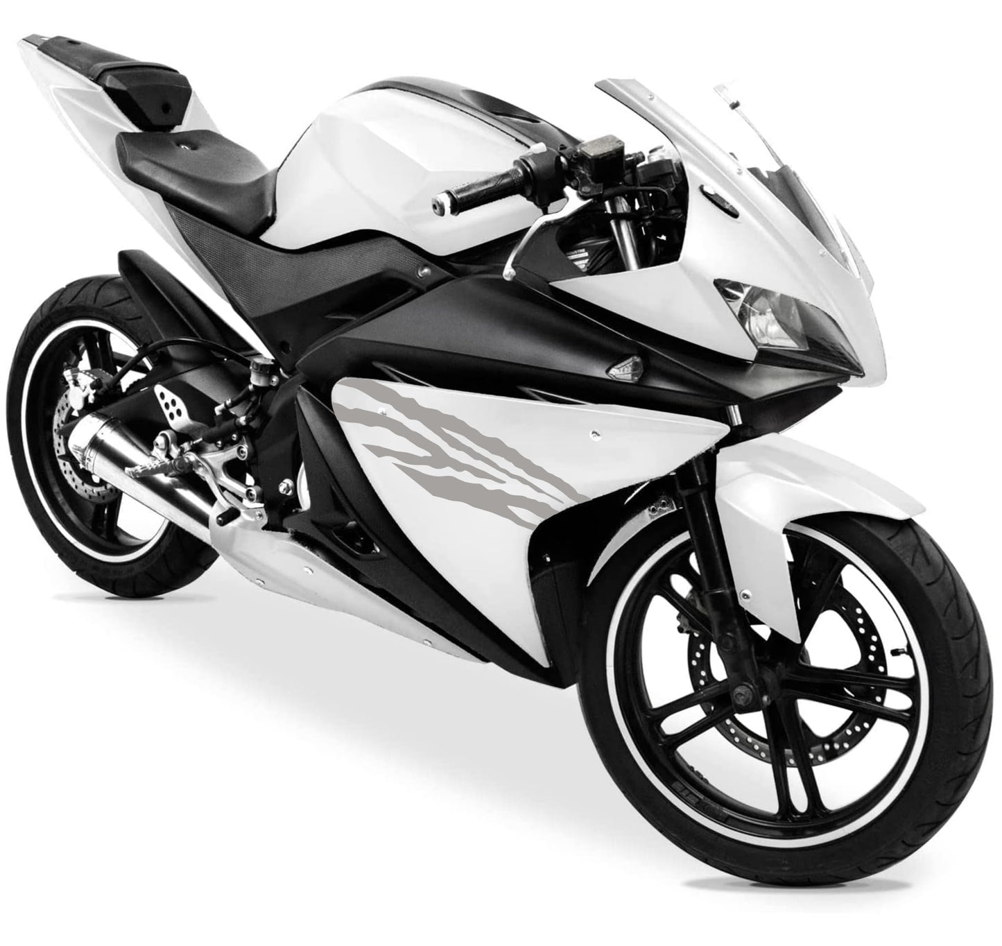 DualColorStampe Adesivi Compatibili con Yamaha YZF-R125 | Sticker Moto Carena (DX-SX) Personalizzabili | design zebrato Colorato M0120