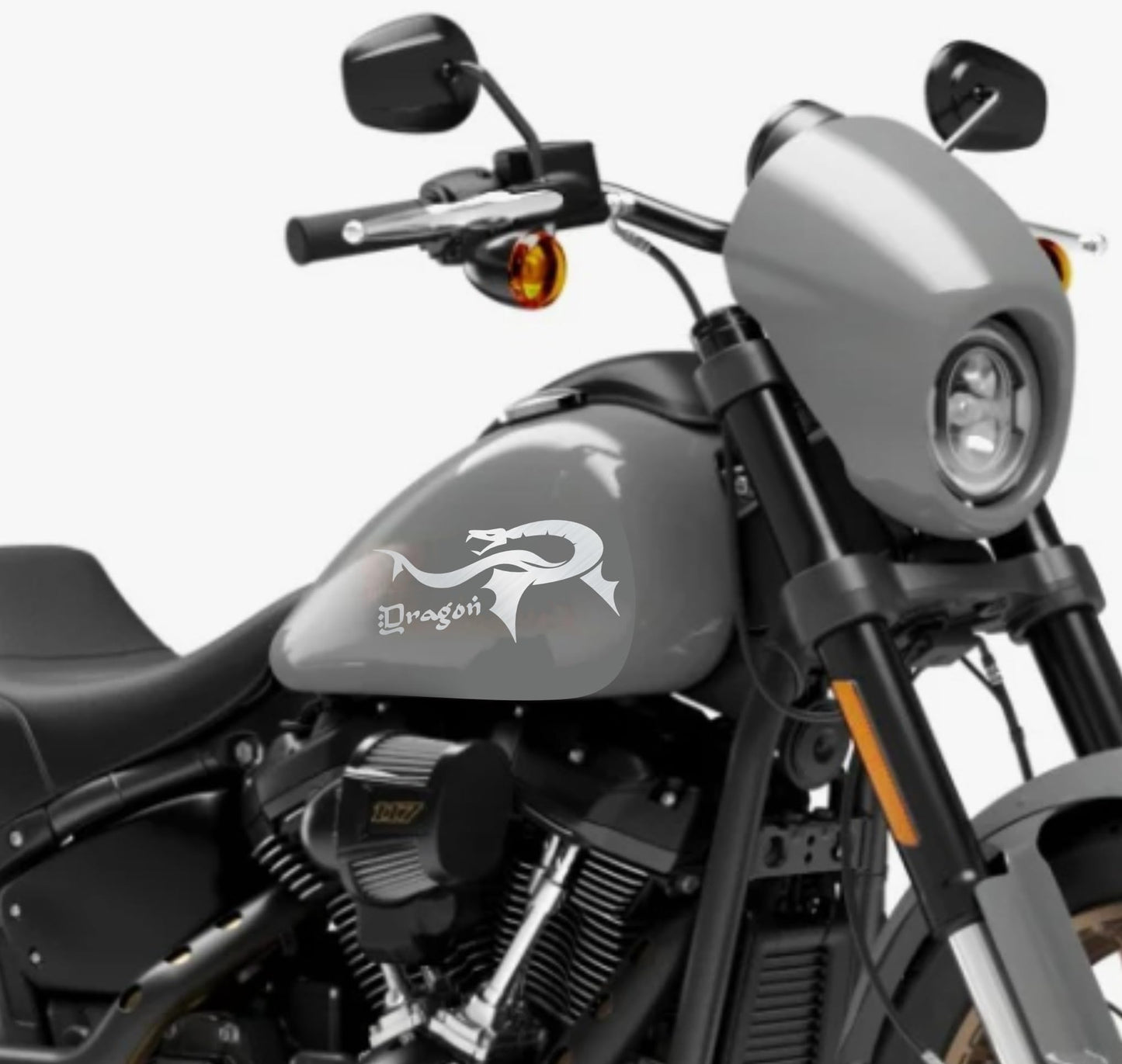 DualColorStampe® Adesivi Compatibili con Harley-Davidson dragon serbatoio Set 2 stickers Moto Motorbike COD. M0355
