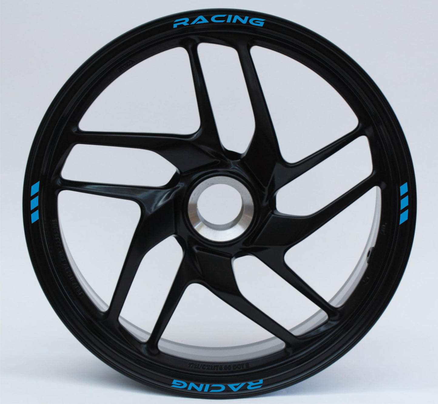 DualColorStampe Set di Strisce Cerchi Moto per 2 Ruote da 17" Pollici | Adesivi Ruote Moto | Adesivi Cerchi Moto Resiste a Pioggia e Sole | Design Racing D0075