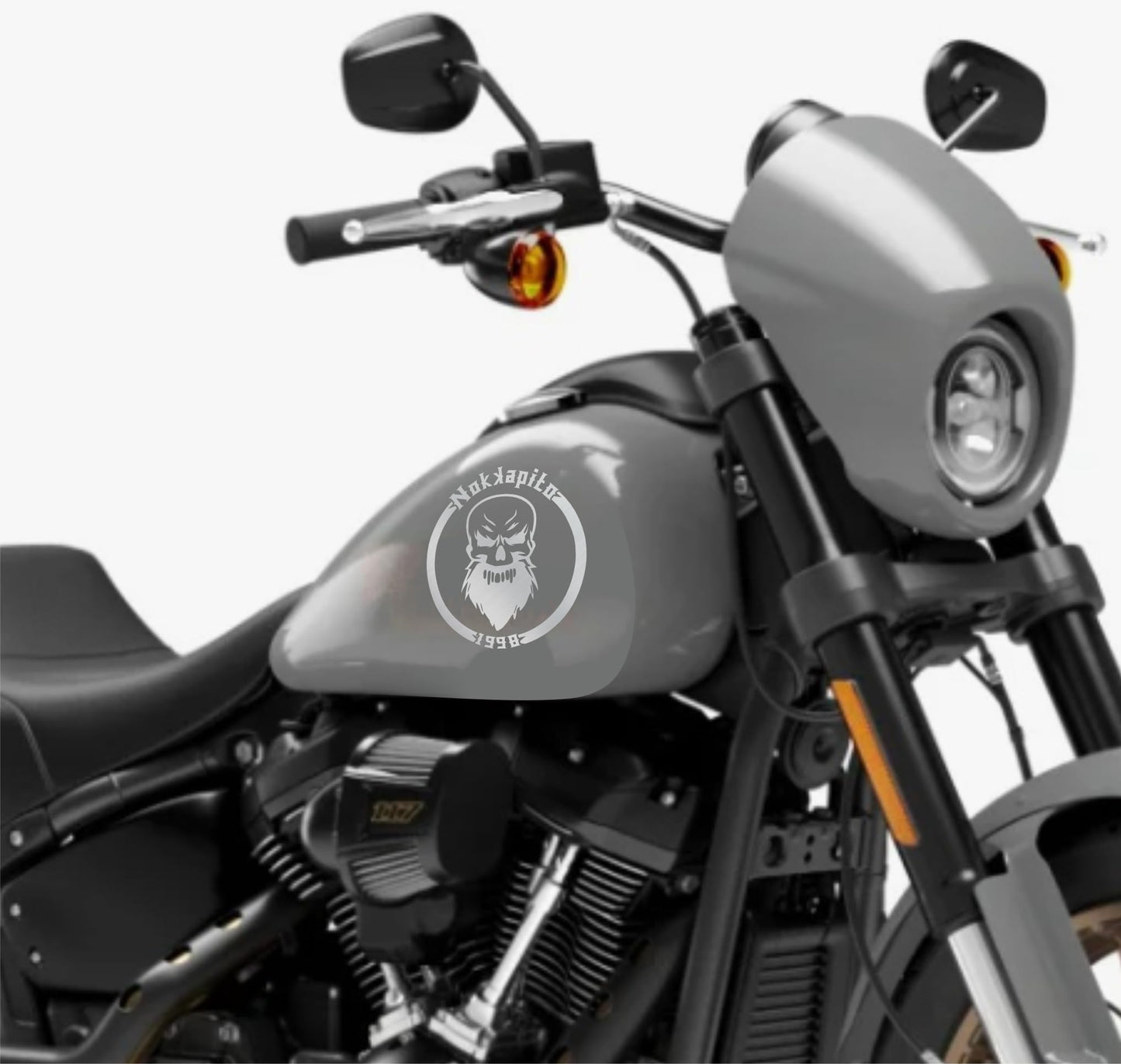 DualColorStampe® Adesivi Compatibili con Harley-Davidson TESCHIO skull serbatoio Set 2 stickers Moto Motorbike COD. M0358