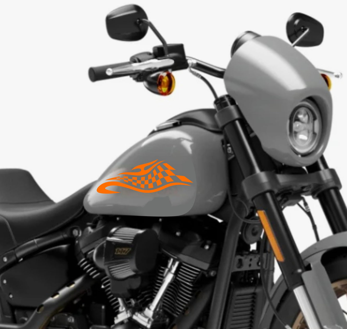 DualColorStampe® Adesivi Compatibili con Harley-Davidson Tribale Scacchiera serbatoio DX-SX stickers Moto Motorbike COD. M0349