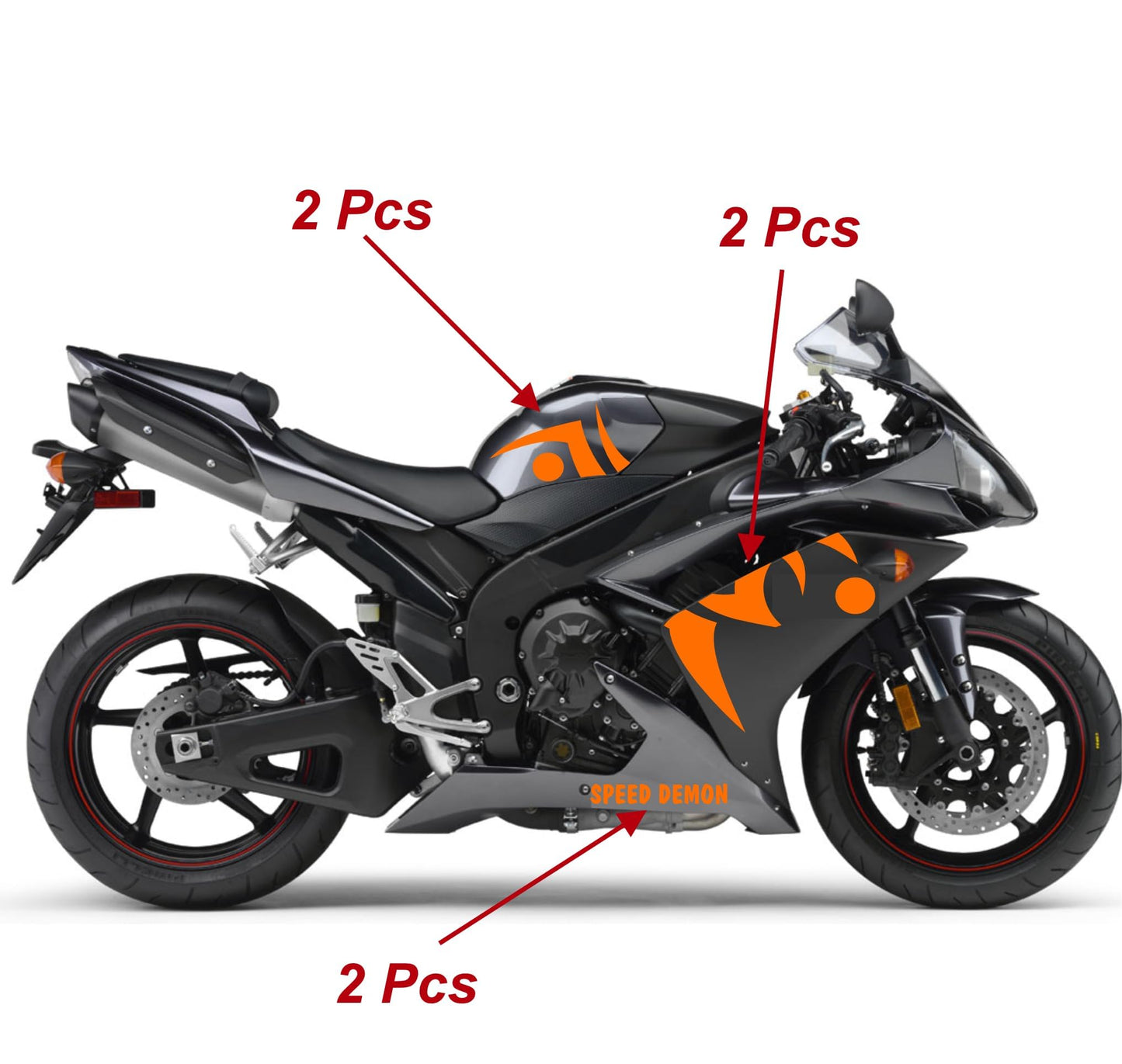 DualColorStampe Adesivi compatibili con Yamaha R1 YZF (2009-2011) grafica carena moto Adesivo per Moto Impermeabile Stickers decal vinile M0325