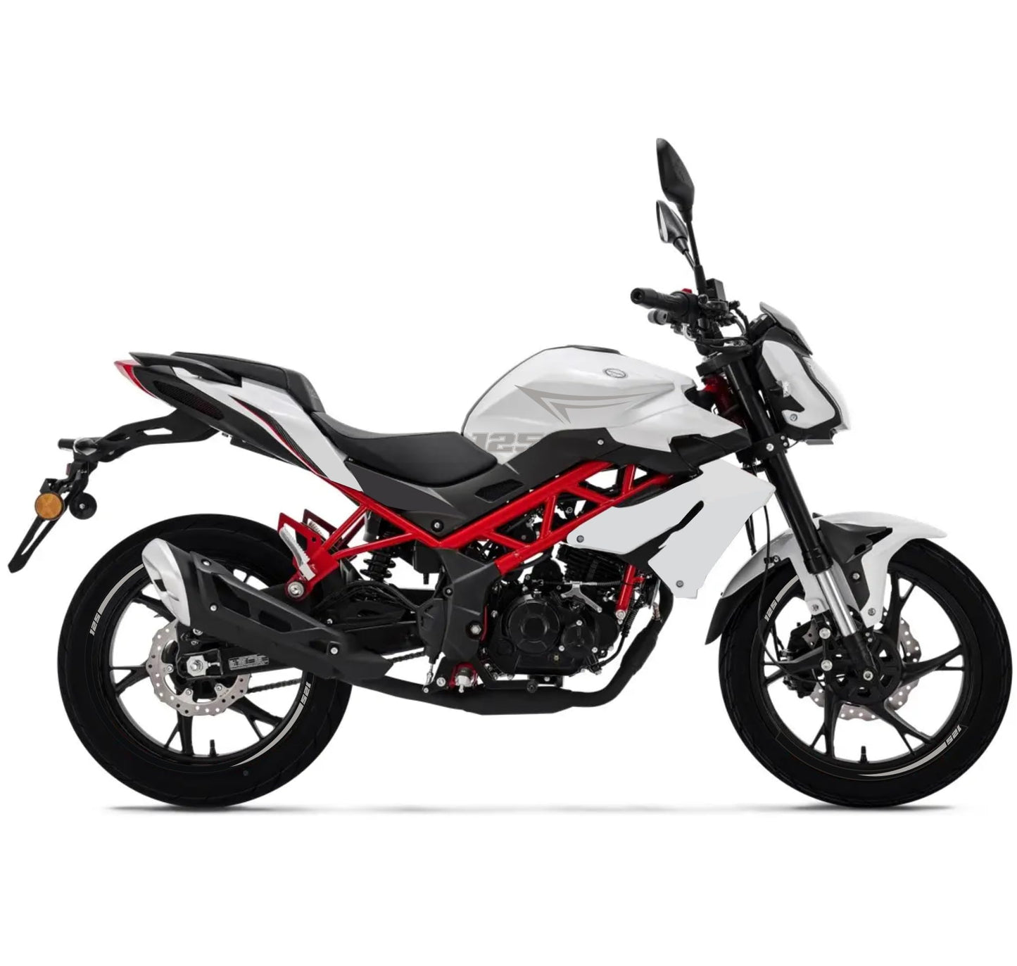 DualColorStampe Adesivi Compatibili con Benelli BN 125 (2021-2023) DX-SX Carena Moto + Strisce Cerchi 17'' Stelle Design - M0303
