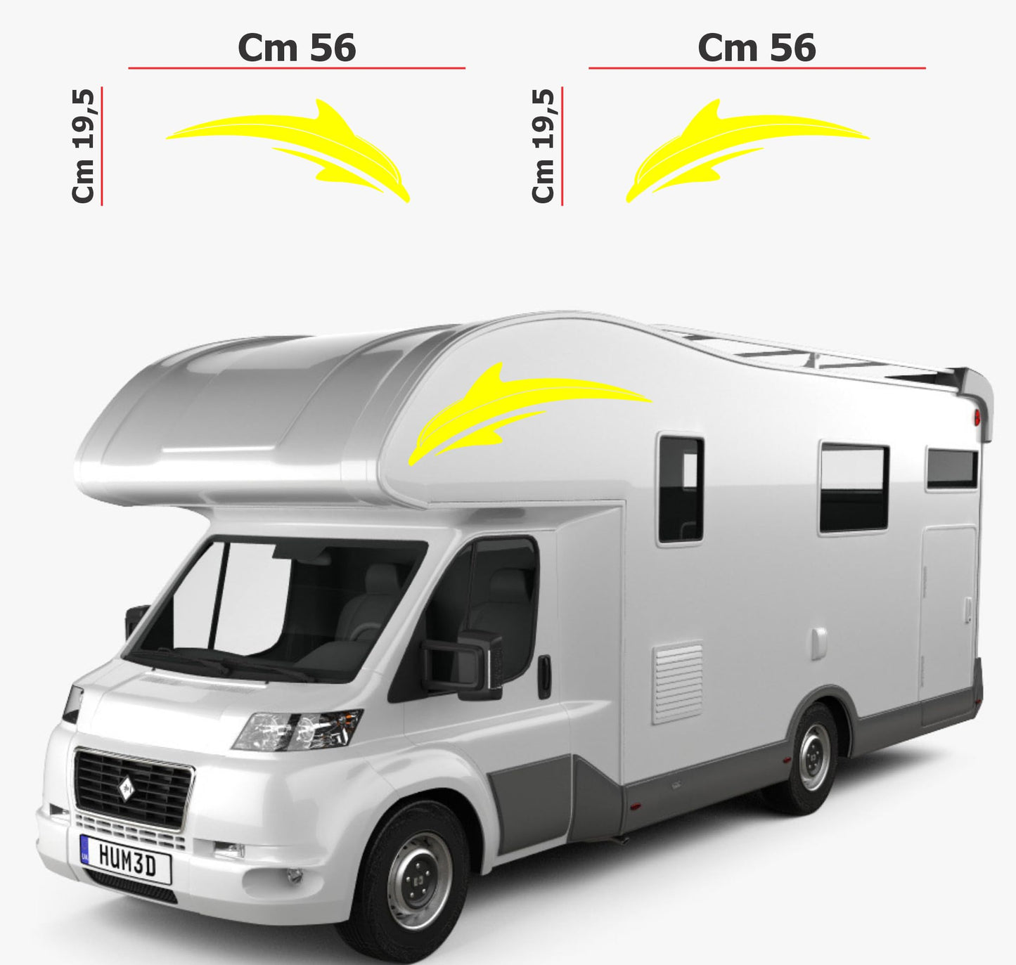 Adesivi stickers camper frase DELFINO ANIMALE mare frasi -caravan roulotte- accessori grafiche fiancata scegli colore cod. 0425 (cm 56 x 19,5)