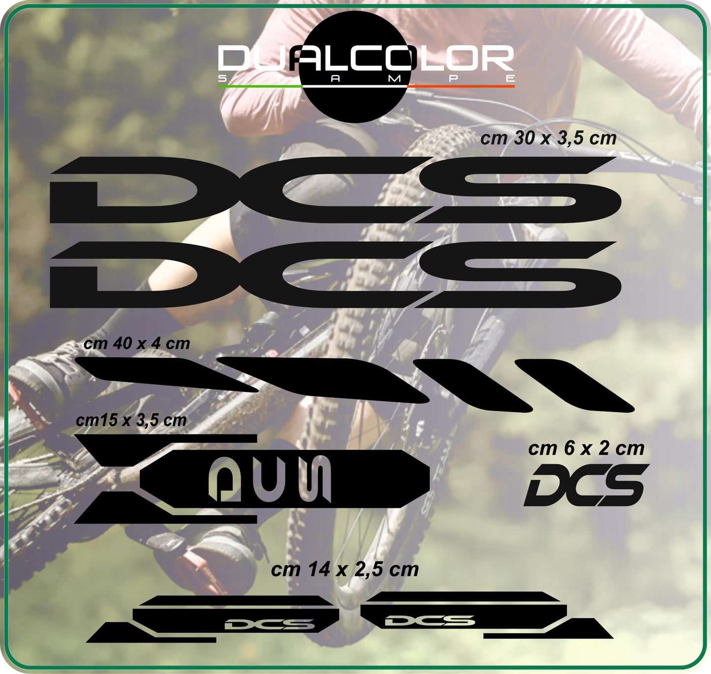 Set 7 Adesivi Stickers Decal Telaio Bici Bicicletta Kit adesivi telaio MTB BDC Universale Protezione DCS COD. B0185