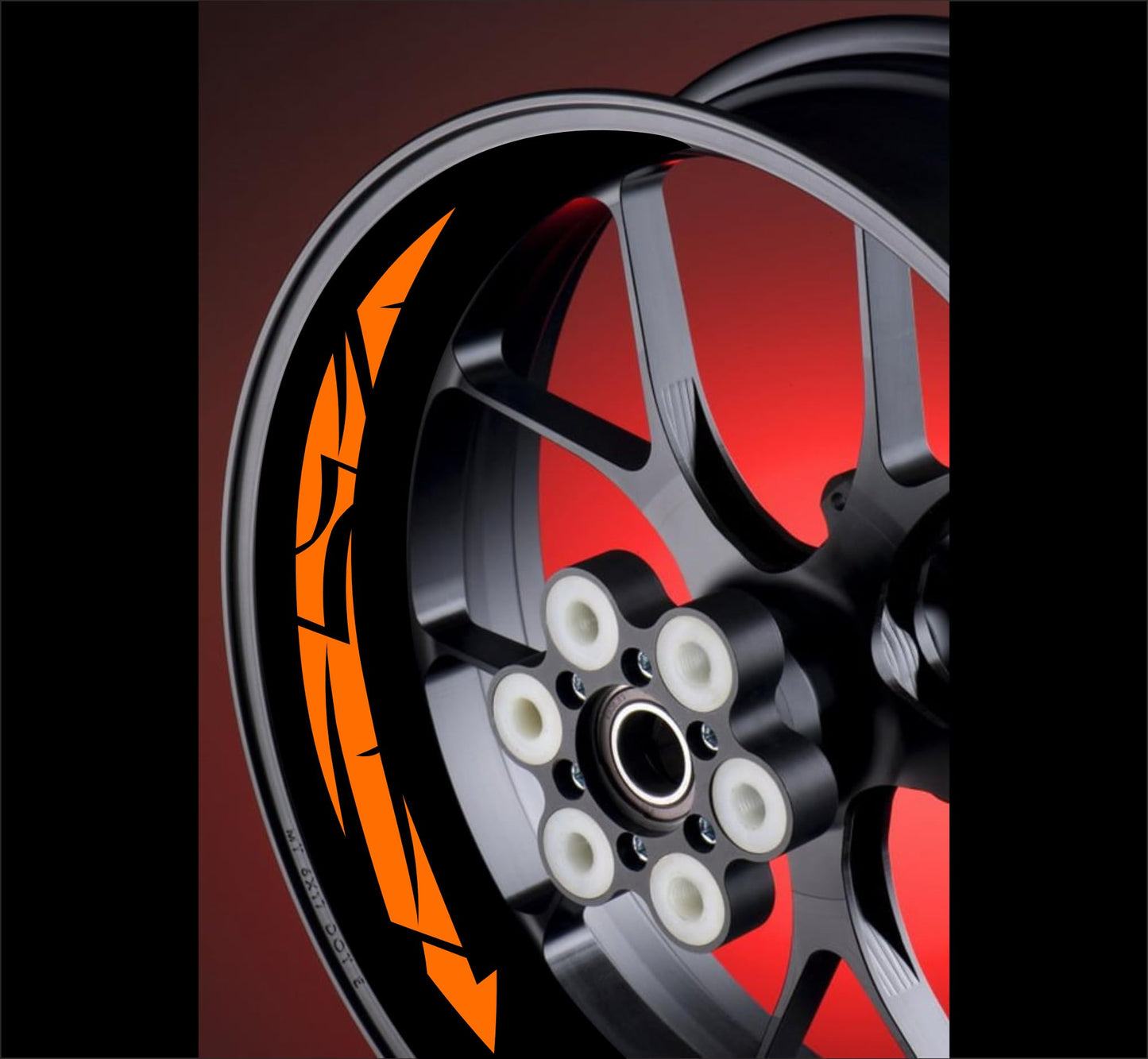 DualColorStampe Adesivi interno cerchi moto 17 POLLICI decal stickers cerchioni gomme strisce moto COD. D0035
