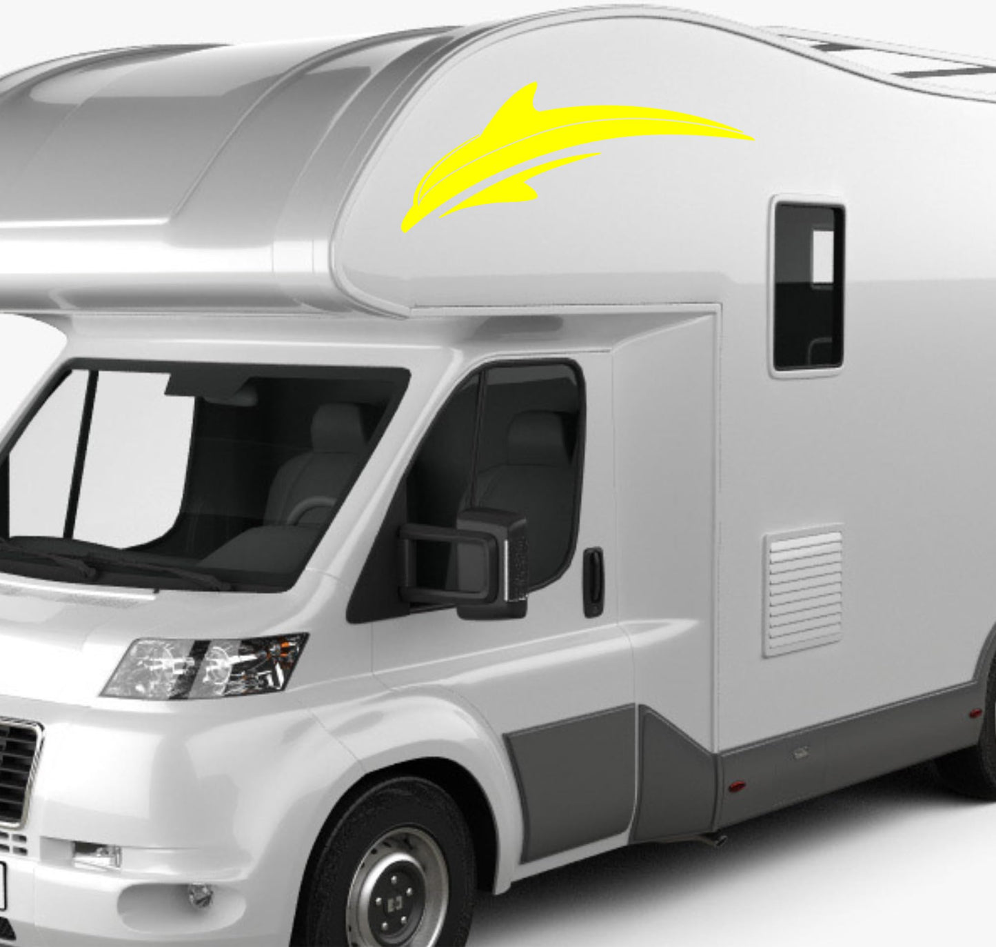 Adesivi stickers camper frase DELFINO ANIMALE mare frasi -caravan roulotte- accessori grafiche fiancata scegli colore cod. 0425 (cm 56 x 19,5)