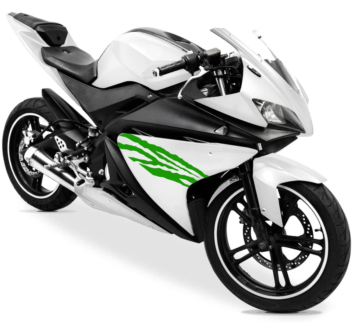 DualColorStampe Adesivi Compatibili con Yamaha YZF-R125 | Sticker Moto Carena (DX-SX) Personalizzabili | design zebrato Colorato M0120