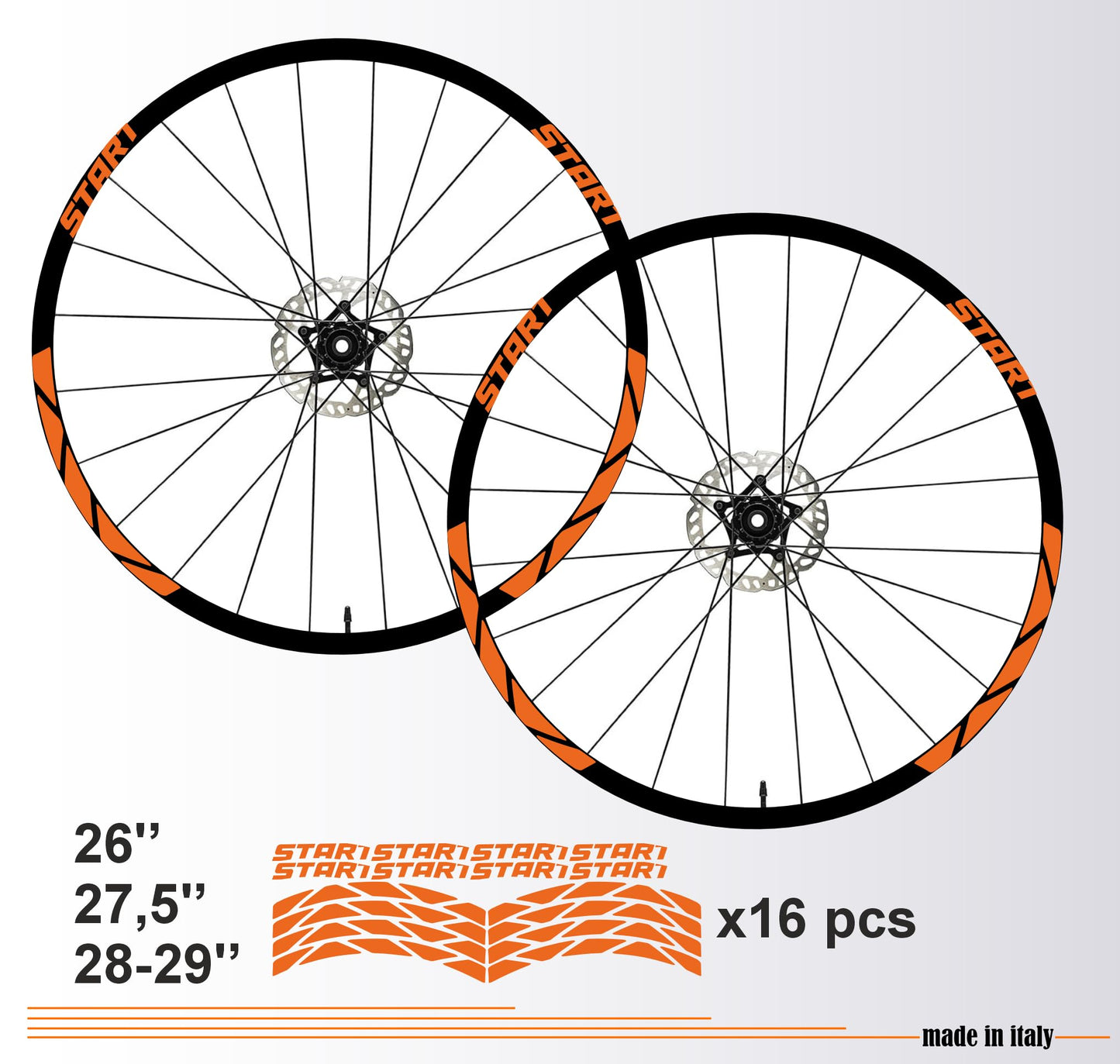 Adesivi Cerchi Bici 26'' - 27,5'' - 28-29'' Pollici Ruota Bicicletta MTB Bike Stickers Cerchi MOUNTAIN BIKE B0211