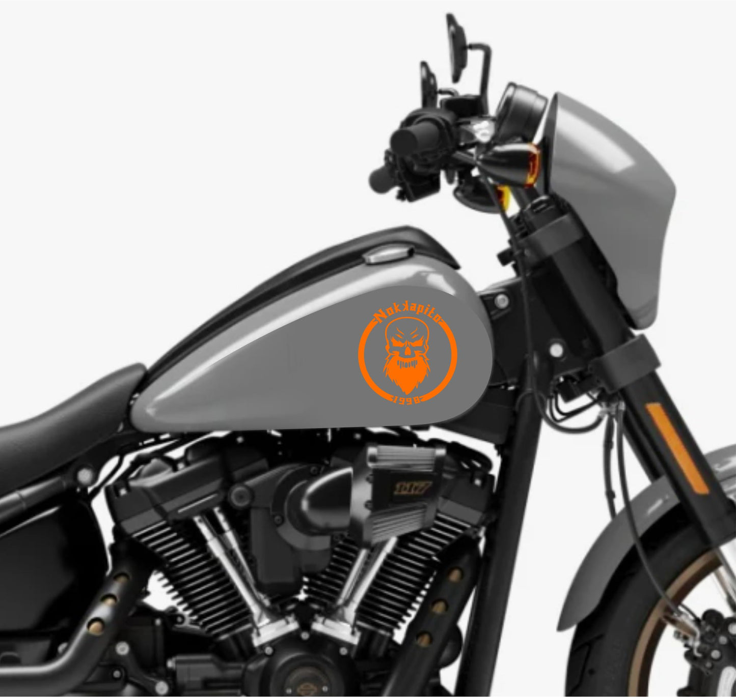 DualColorStampe® Adesivi Compatibili con Harley-Davidson TESCHIO skull serbatoio Set 2 stickers Moto Motorbike COD. M0358