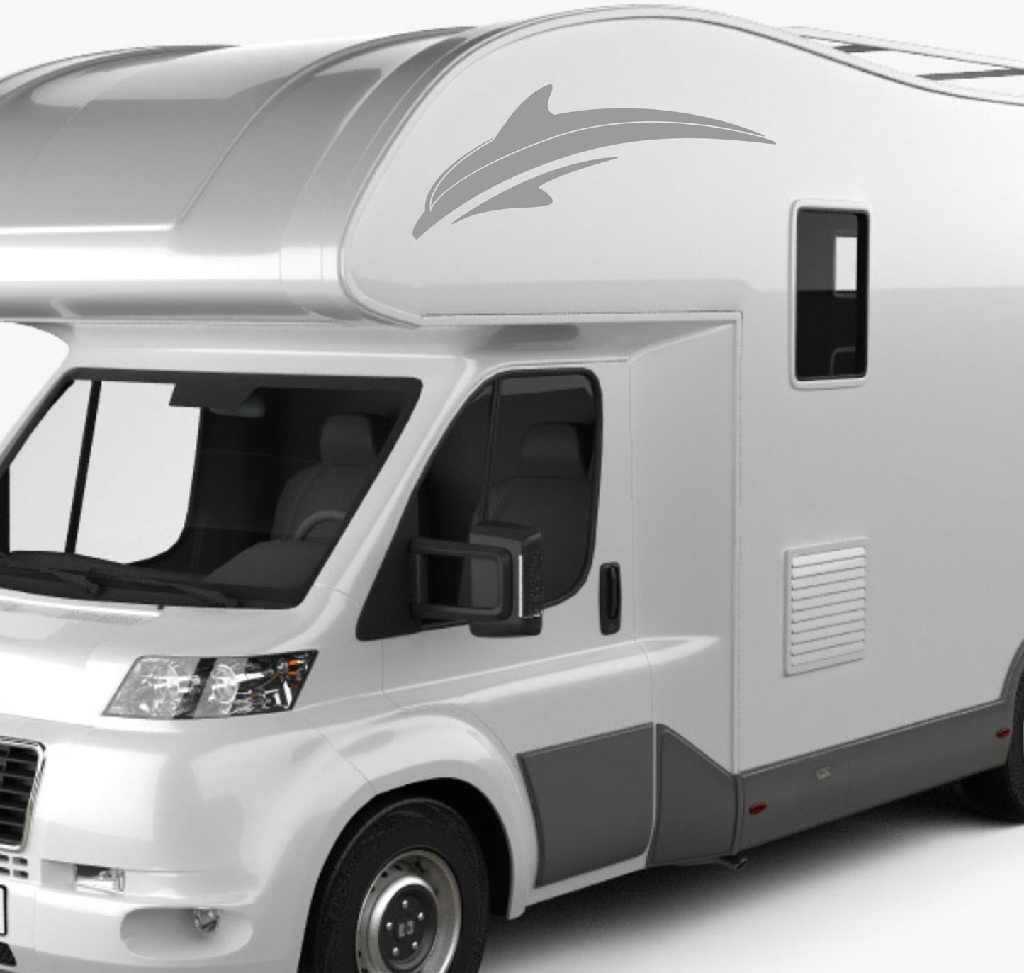 Adesivi stickers camper frase DELFINO ANIMALE mare frasi -caravan roulotte- accessori grafiche fiancata scegli colore cod. 0425 (cm 56 x 19,5)