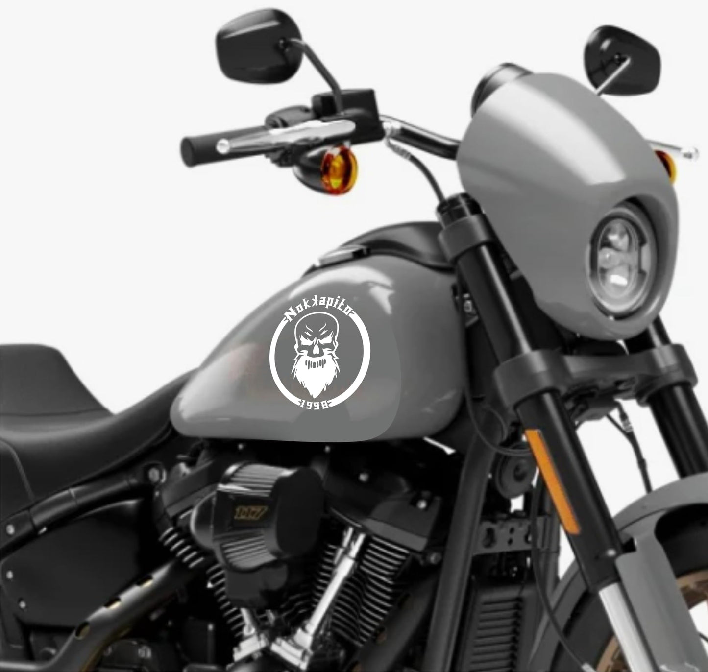 DualColorStampe® Adesivi Compatibili con Harley-Davidson TESCHIO skull serbatoio Set 2 stickers Moto Motorbike COD. M0358
