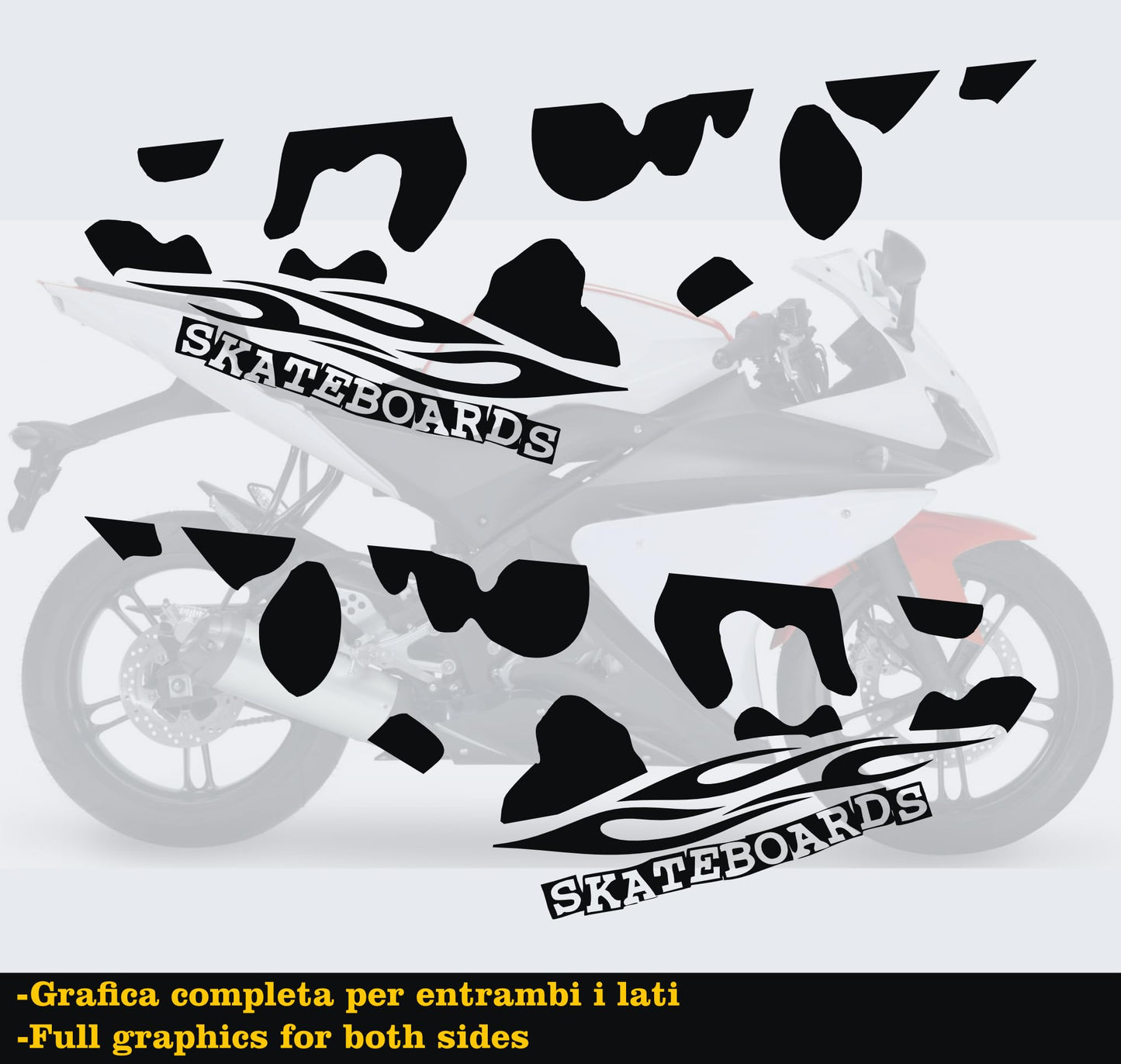 DualColorStampe Adesivi Compatibili con Yamaha YZF-R125 R125 (2014-2018) stickers carena moto grafica decal decalcomania M0168